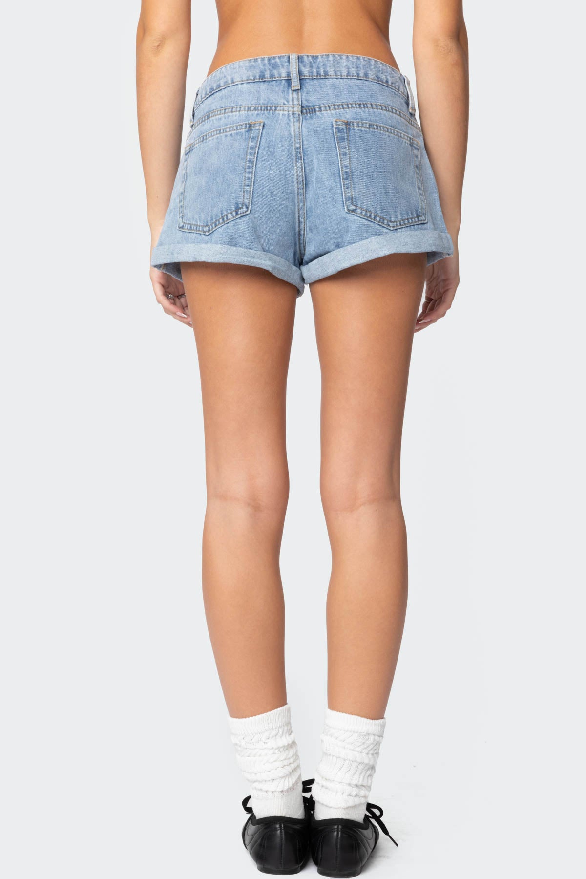 Rylin Low-Rise Denim Shorts-Milans Time