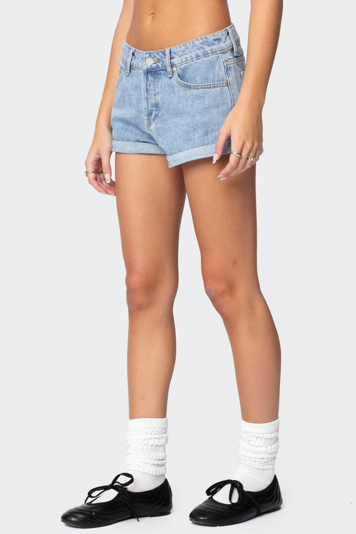 Rylin Low-Rise Denim Shorts-Milans Time