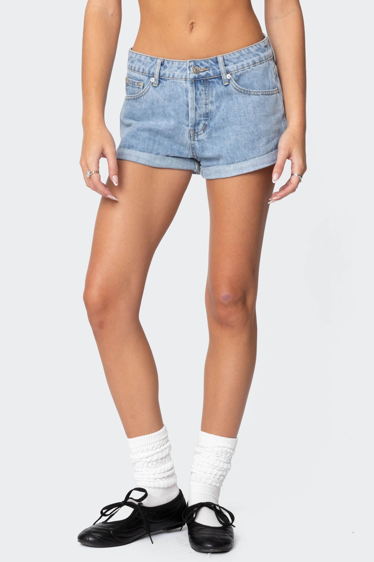 Rylin Low-Rise Denim Shorts-Milans Time