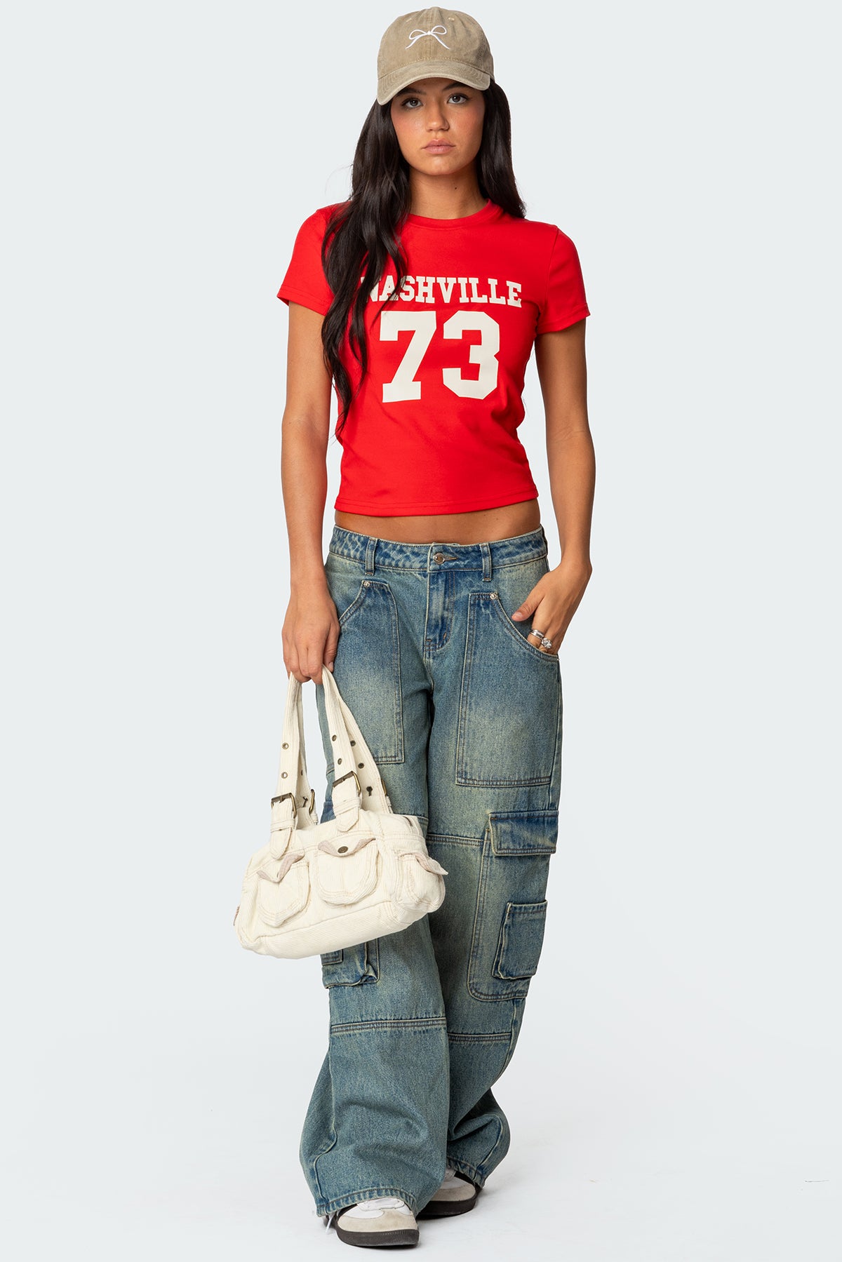 Westie Washed Low Rise Baggy Cargo Jeans-Milans Time