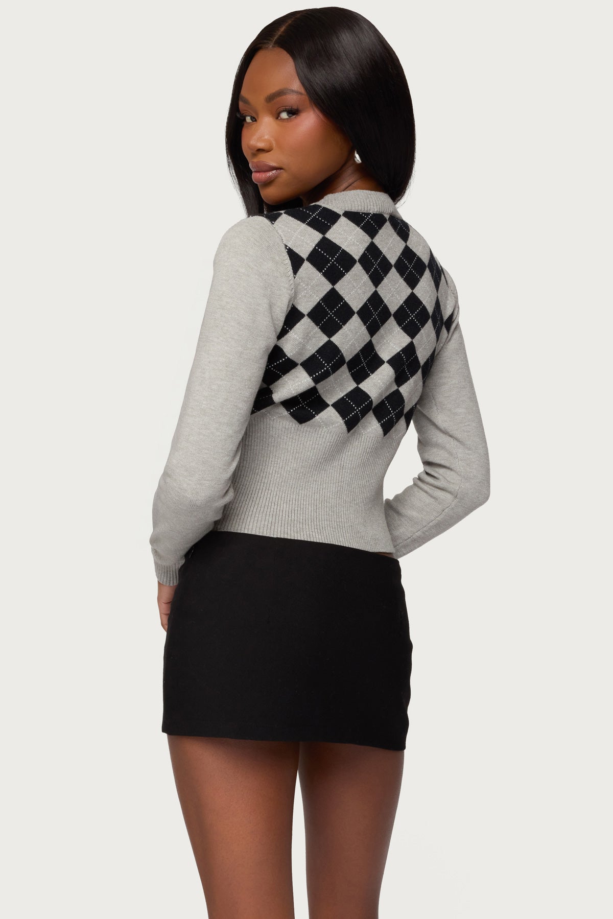 Noya Argyle Knit Cardigan-Milans Time
