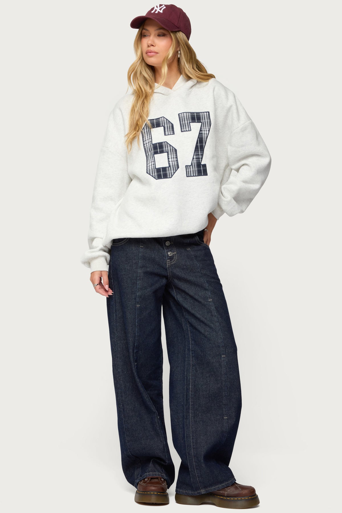 Gali Plaid 67 Oversized Hoodie-Milans Time