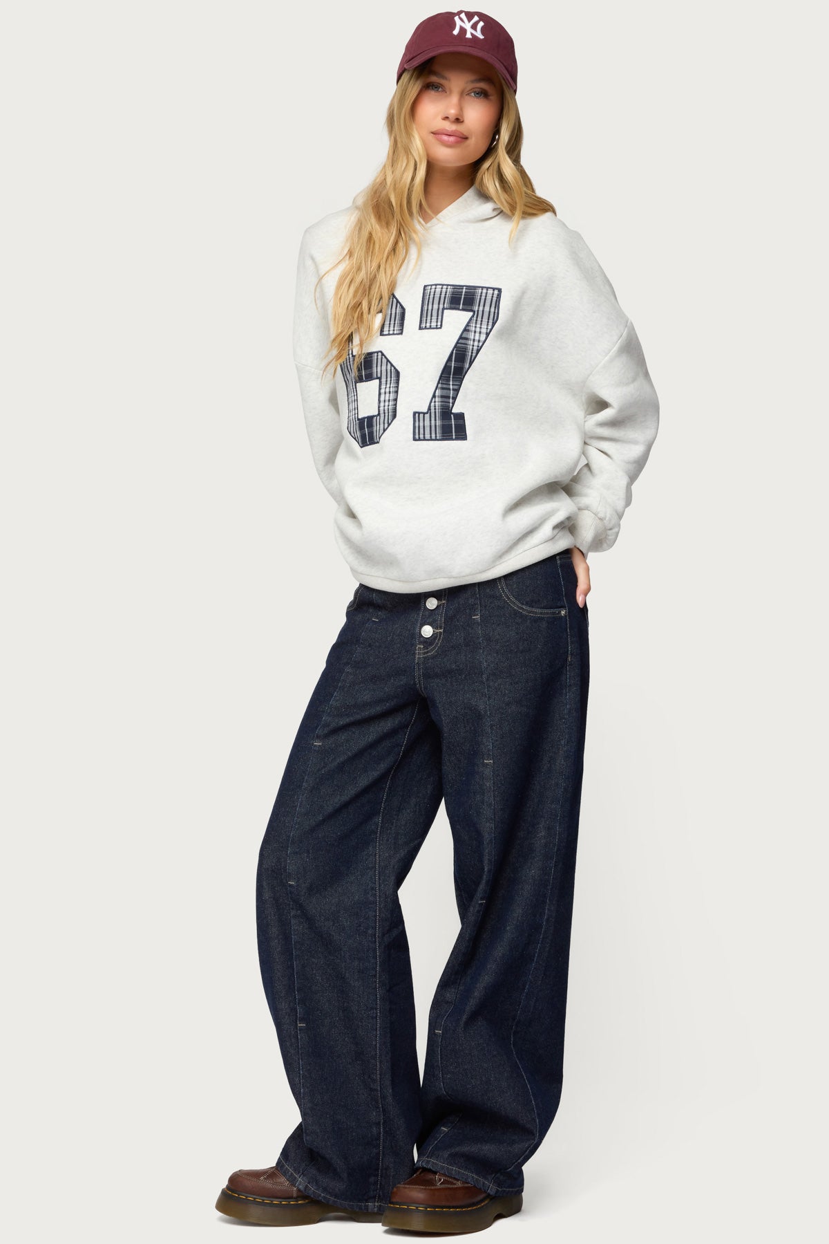 Gali Plaid 67 Oversized Hoodie-Milans Time