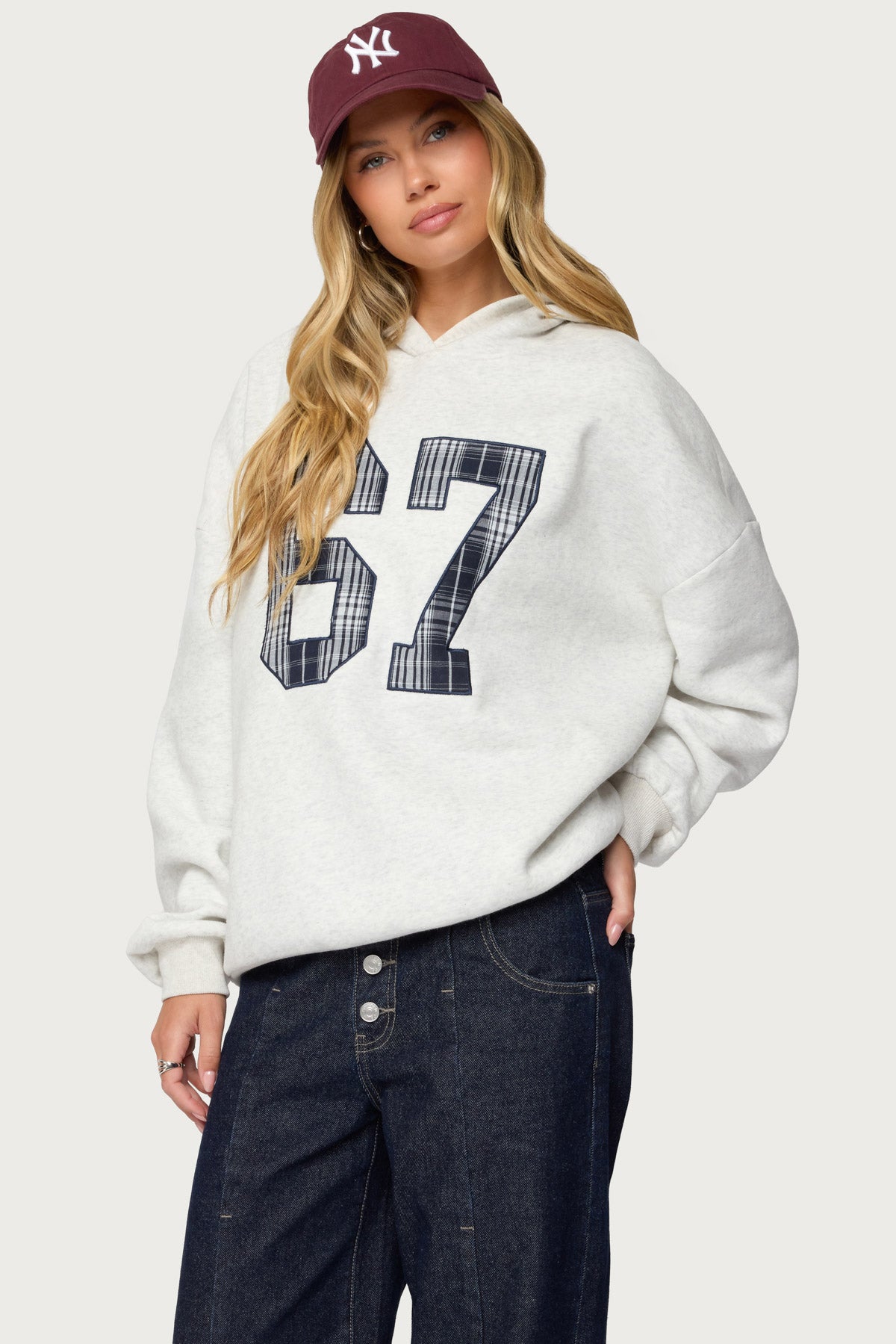 Gali Plaid 67 Oversized Hoodie-Milans Time