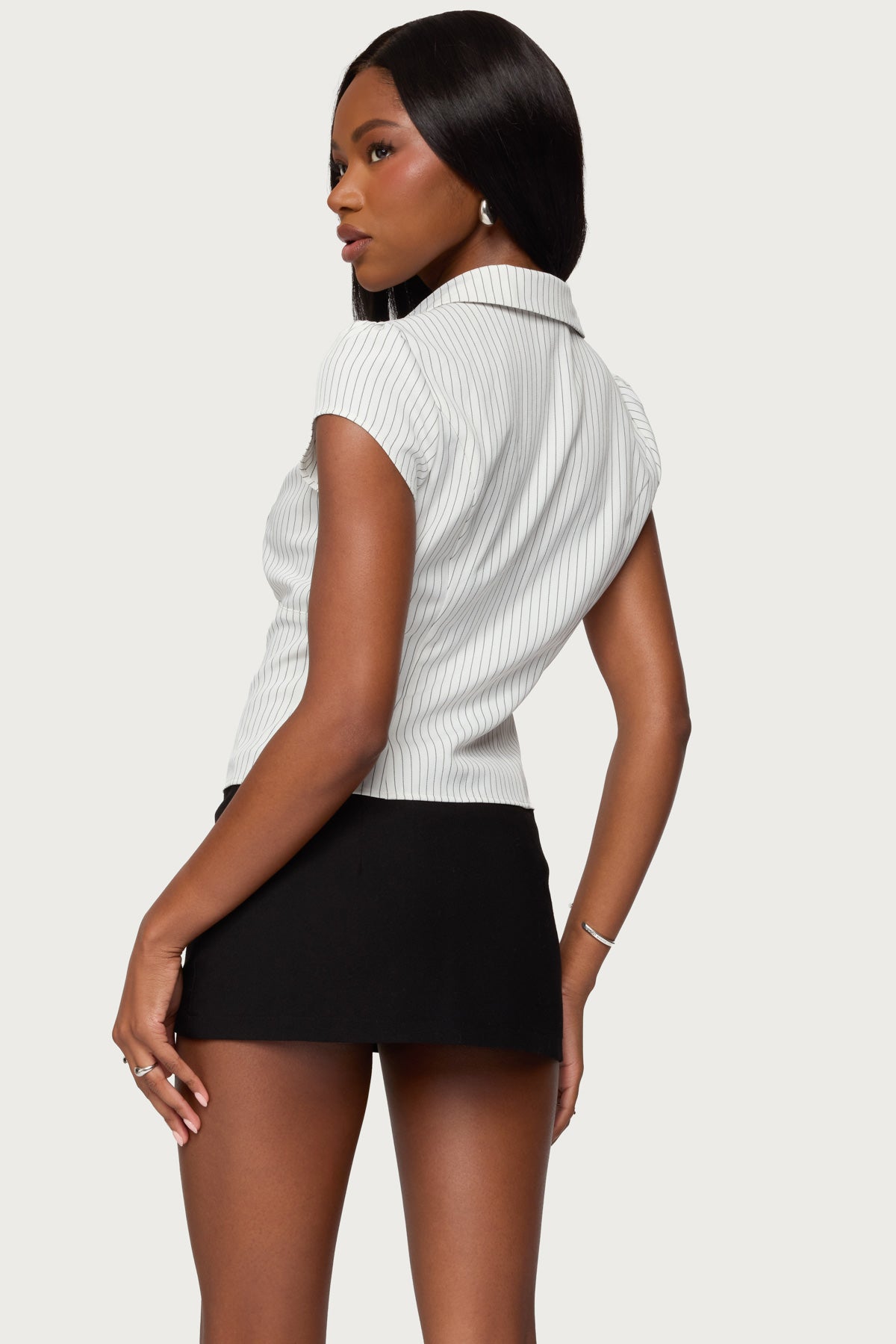 Juney Pinstripe Tailored Button Up Shirt-Milans Time