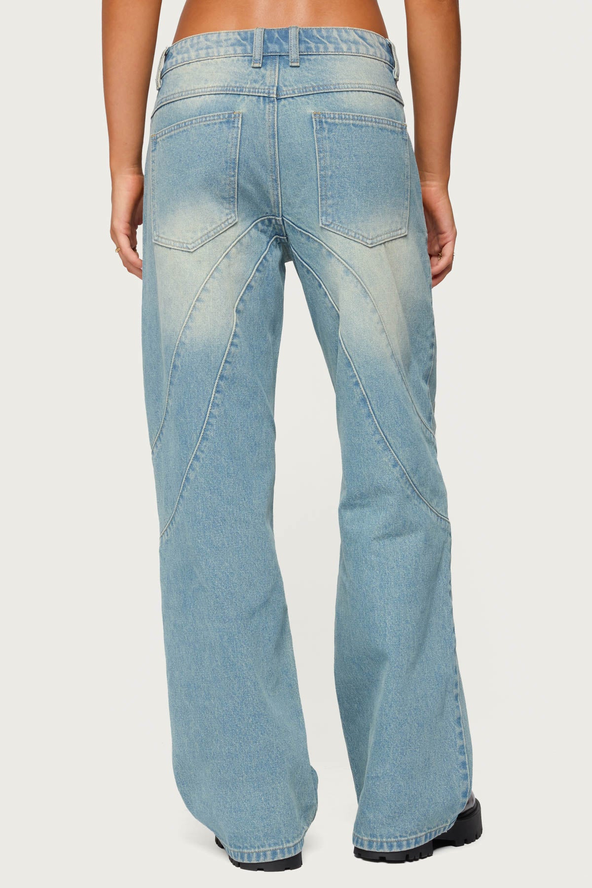 Kiria Stitched Low Rise Baggy Jeans-Milans Time