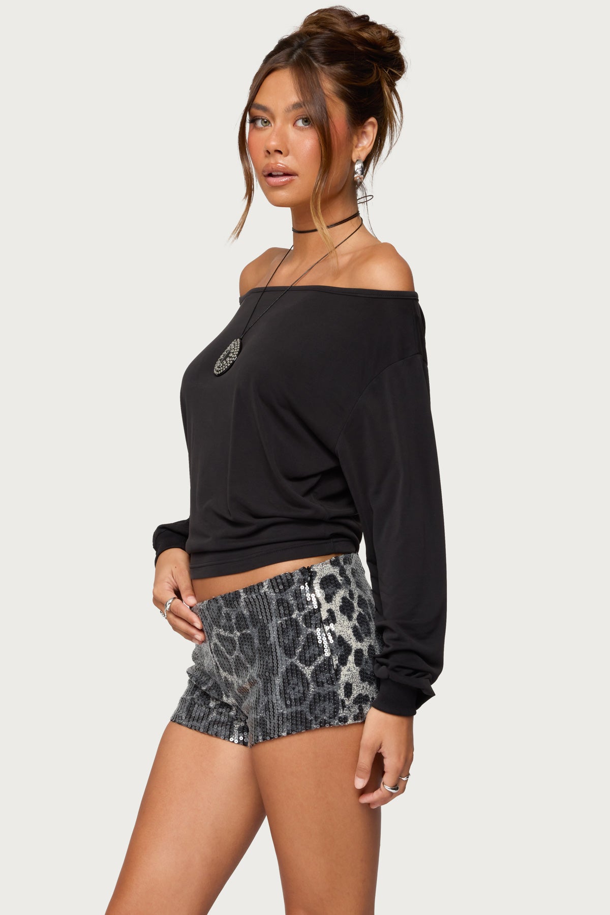 Nannie Off Shoulder Oversized Top-Milans Time