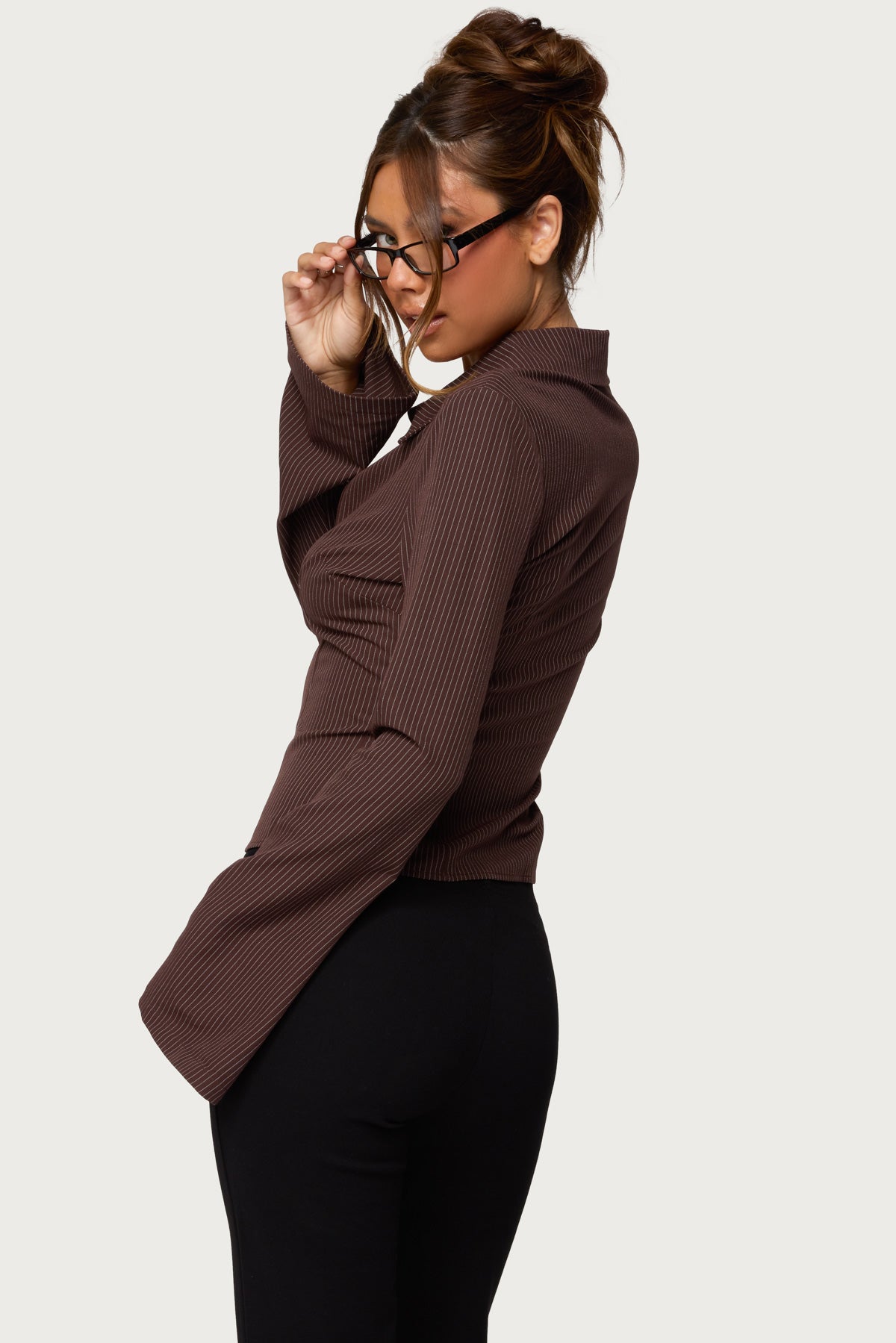 Pinstripe Tailored Button Up Shirt-Milans Time