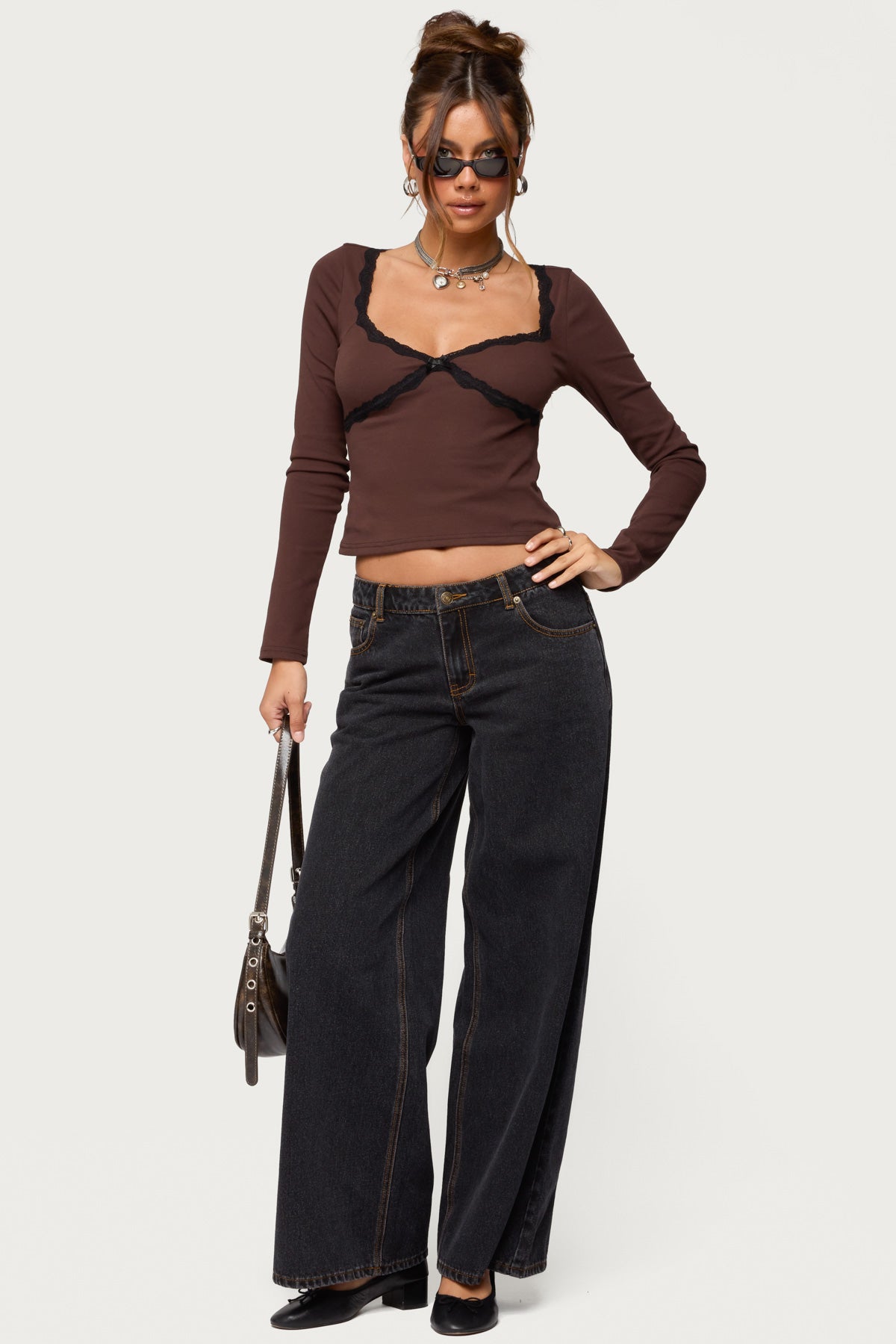 Porta Contrast Lacey Top-Milans Time