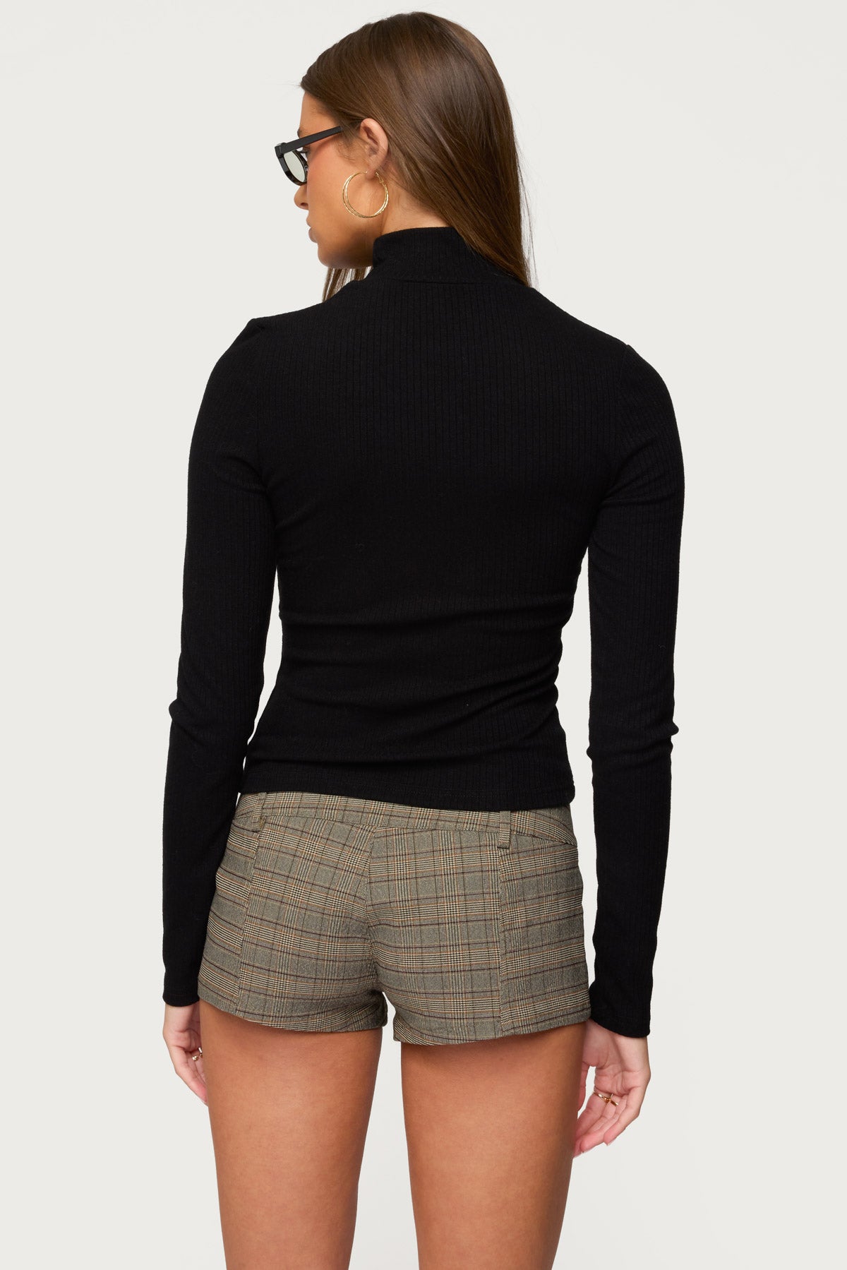Saskia Fitted Ribbed Turtle Neck Top-Milans Time