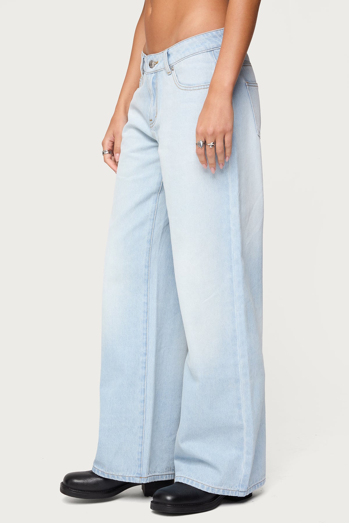 Magda Acid Wash Low Rise Baggy Jeans-Milans Time