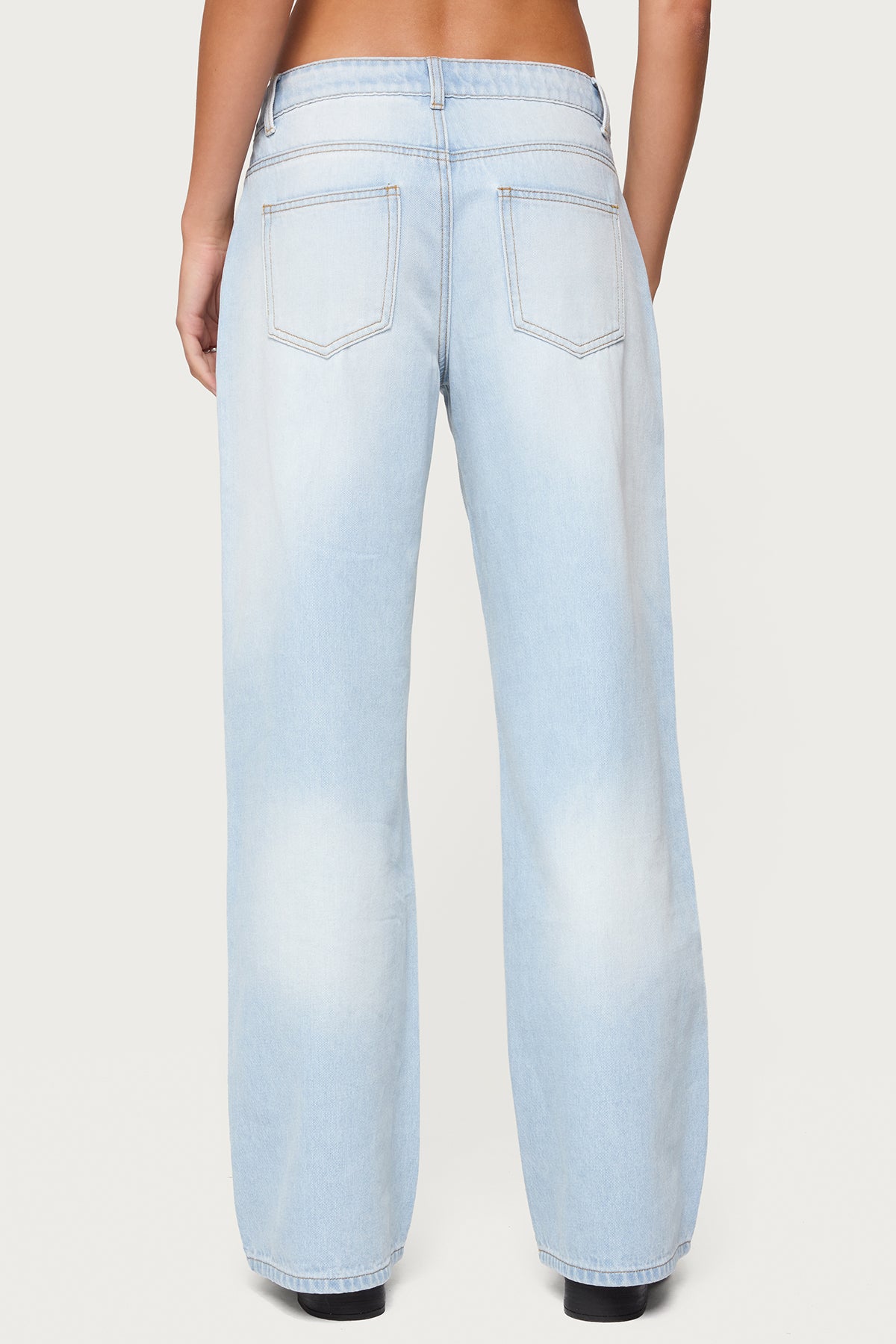 Magda Acid Wash Low Rise Baggy Jeans-Milans Time