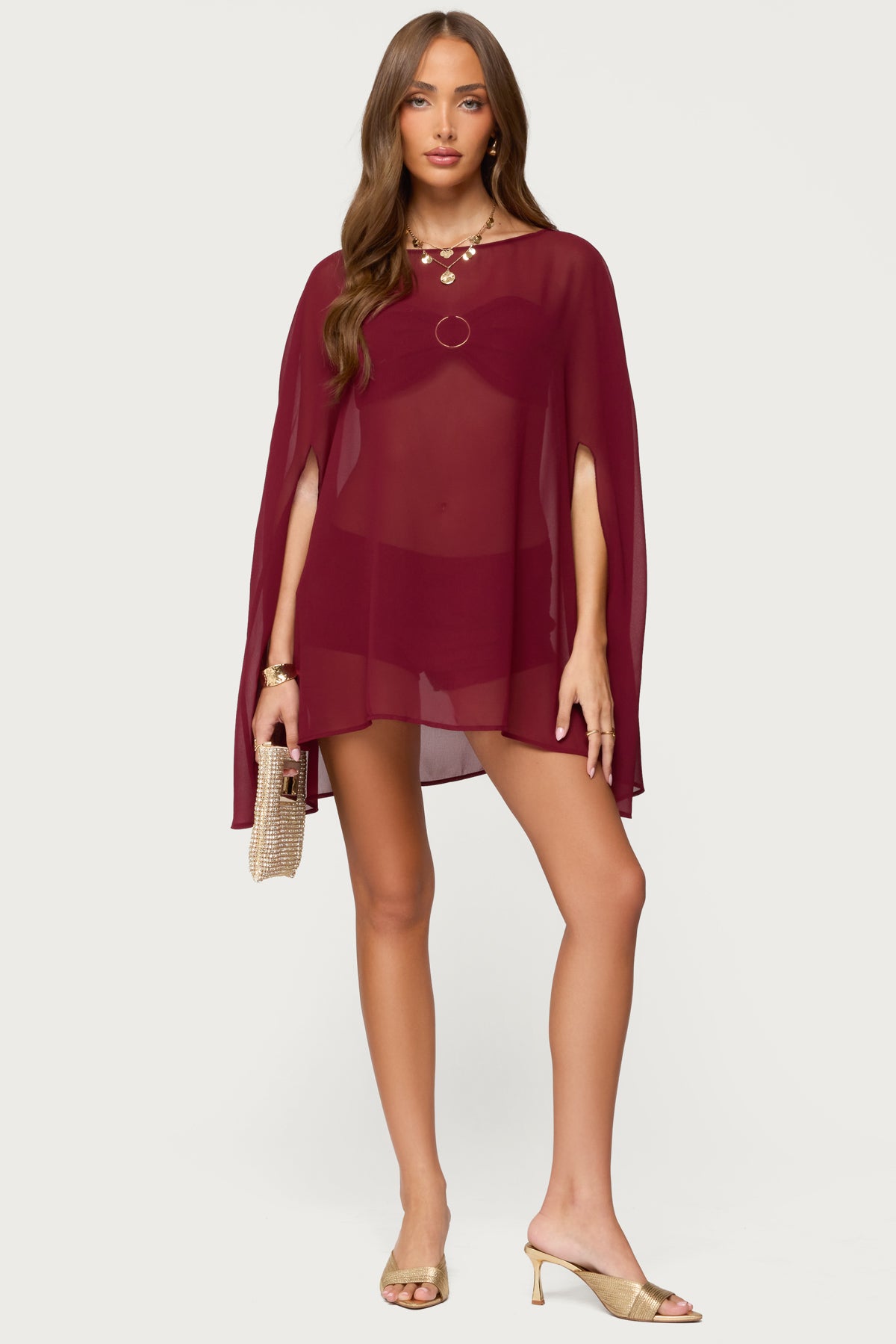 Mckenzie Sheer Chiffon Poncho-Milans Time