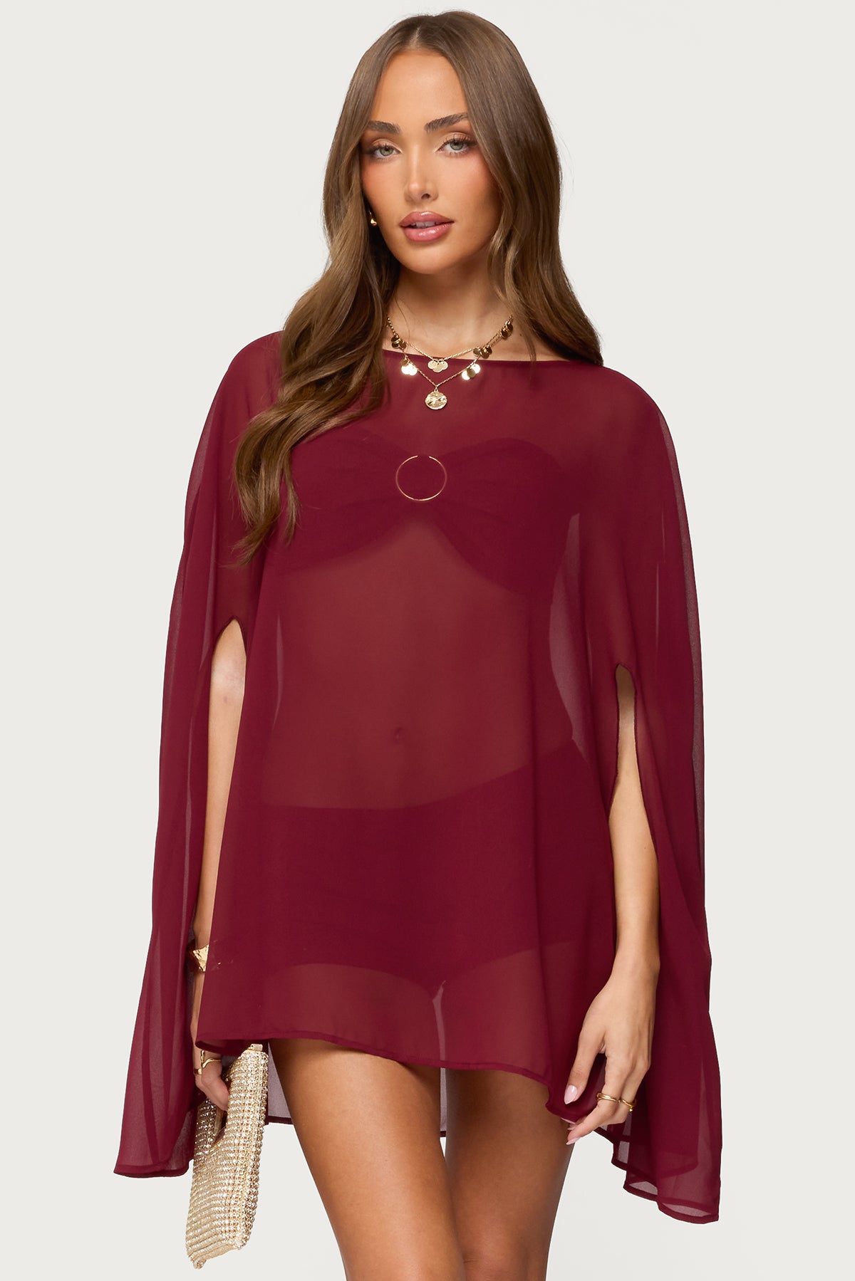 Mckenzie Sheer Chiffon Poncho-Milans Time