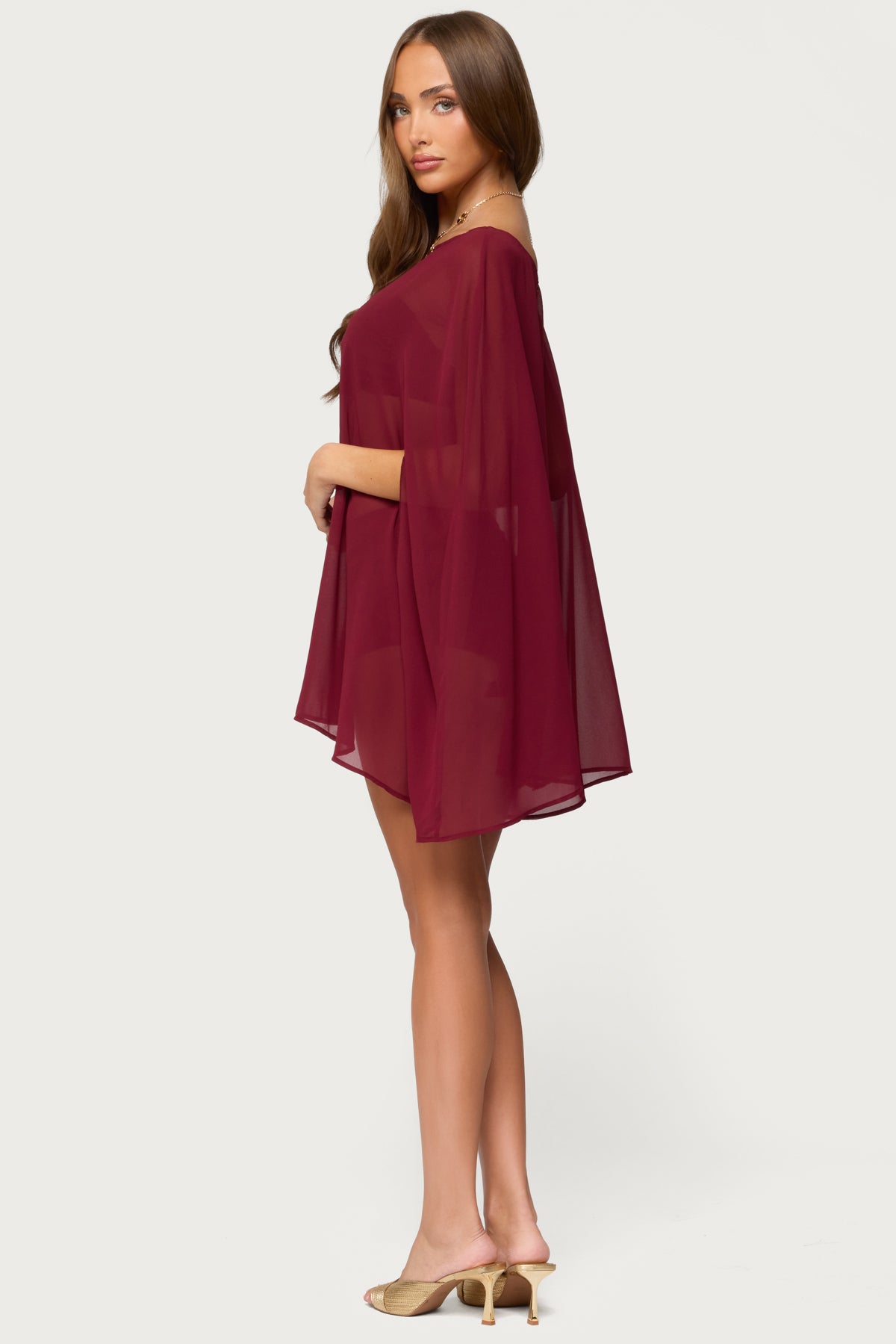 Mckenzie Sheer Chiffon Poncho-Milans Time