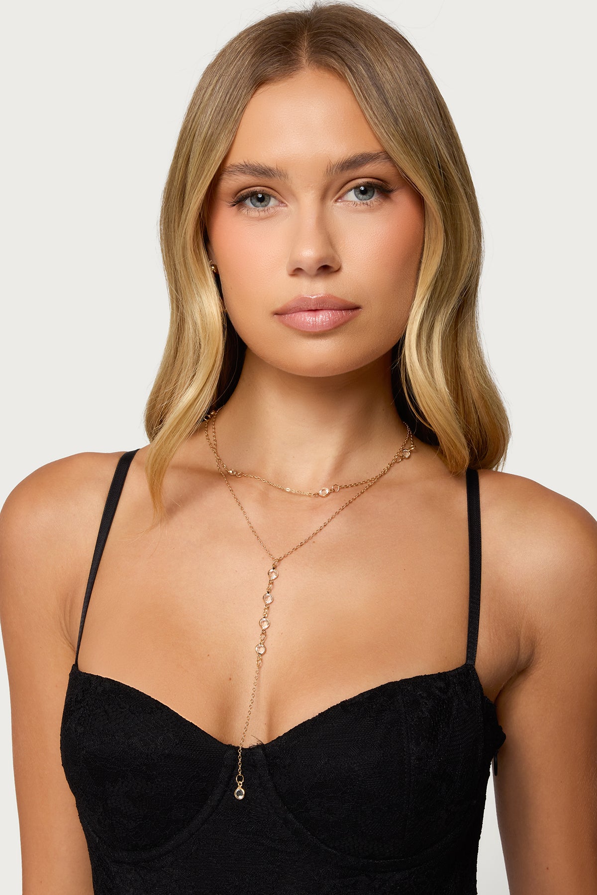 Stone Layered Cascading Necklace-Milans Time