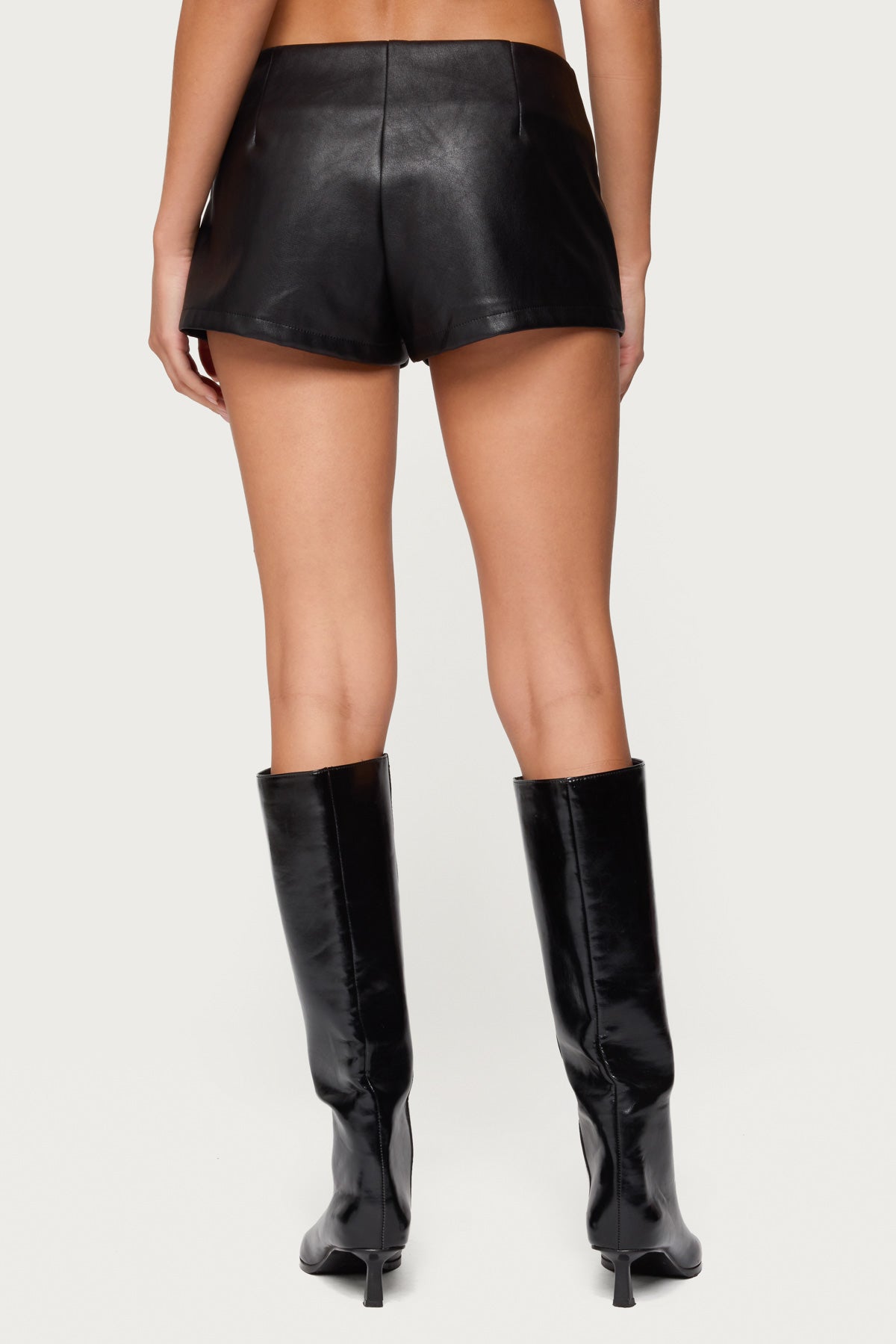 Reese Studded Faux Leather Micro Shorts-Milans Time