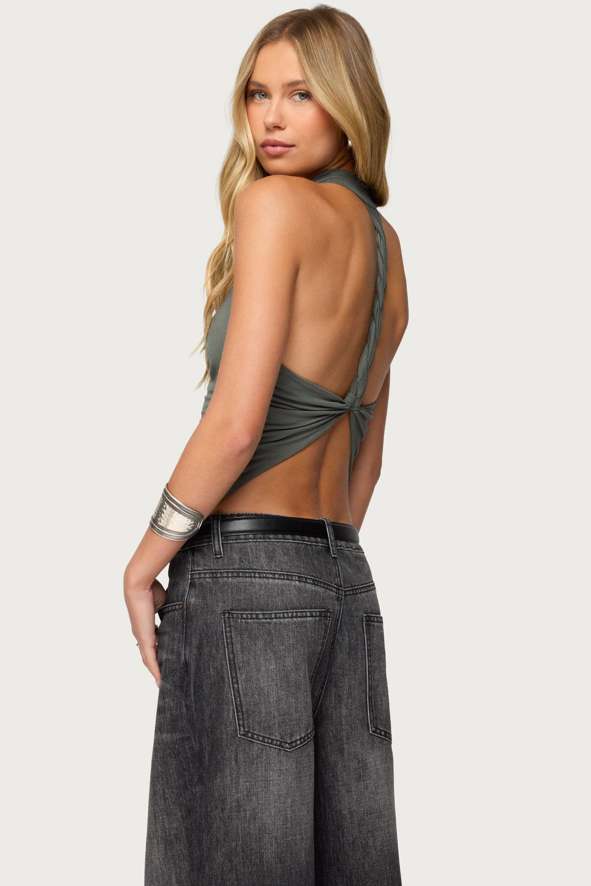 Collie Twisted High Cowl Neck Top-Milans Time