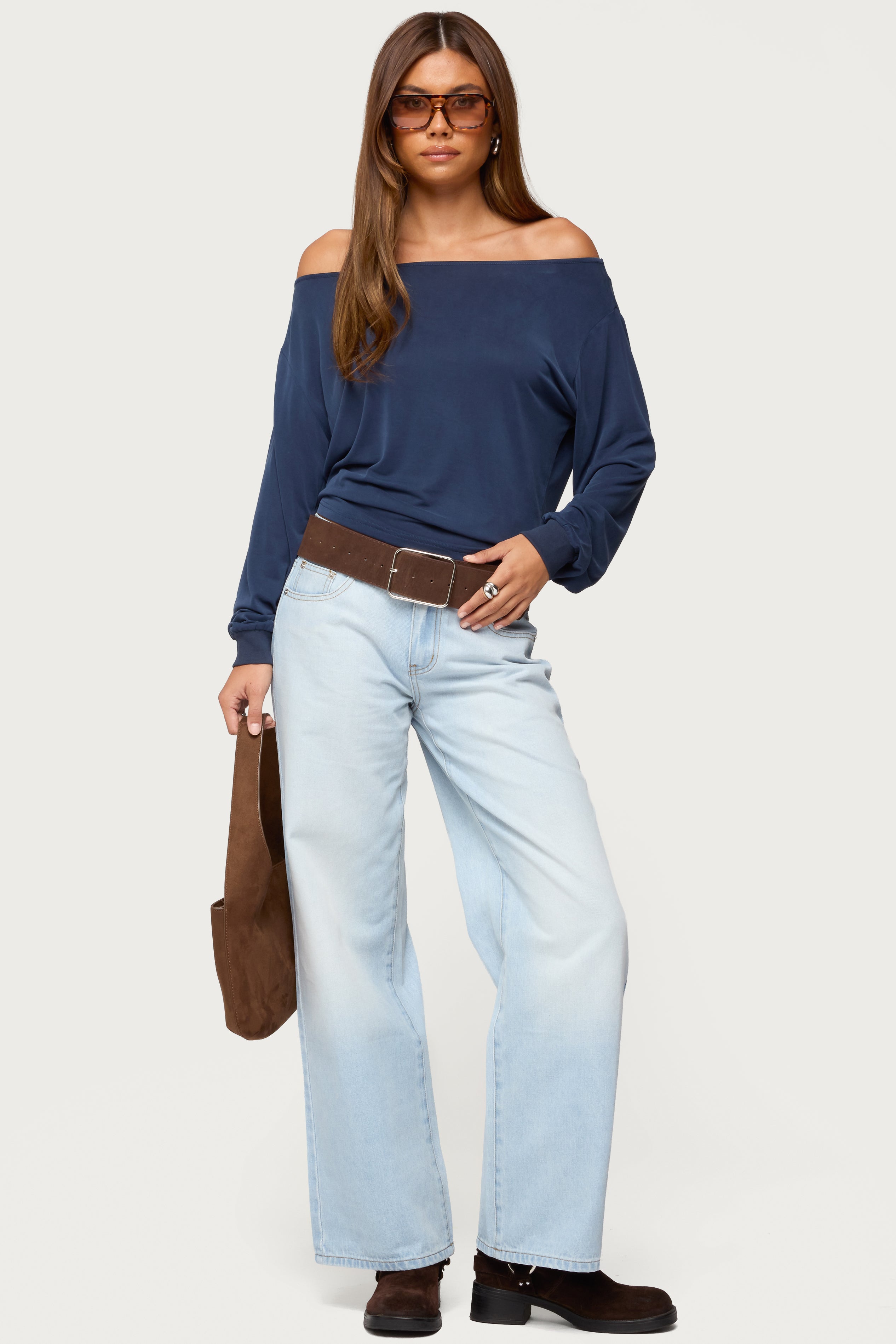 Nannie Off Shoulder Oversized Top-Milans Time
