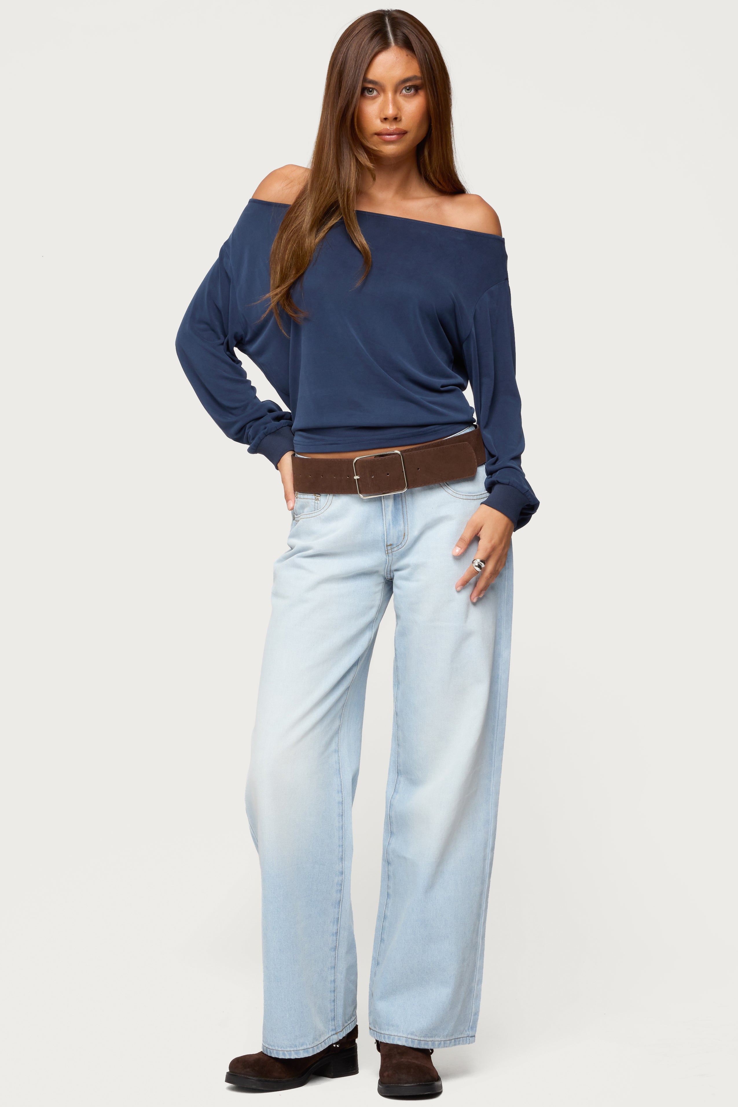 Nannie Off Shoulder Oversized Top-Milans Time