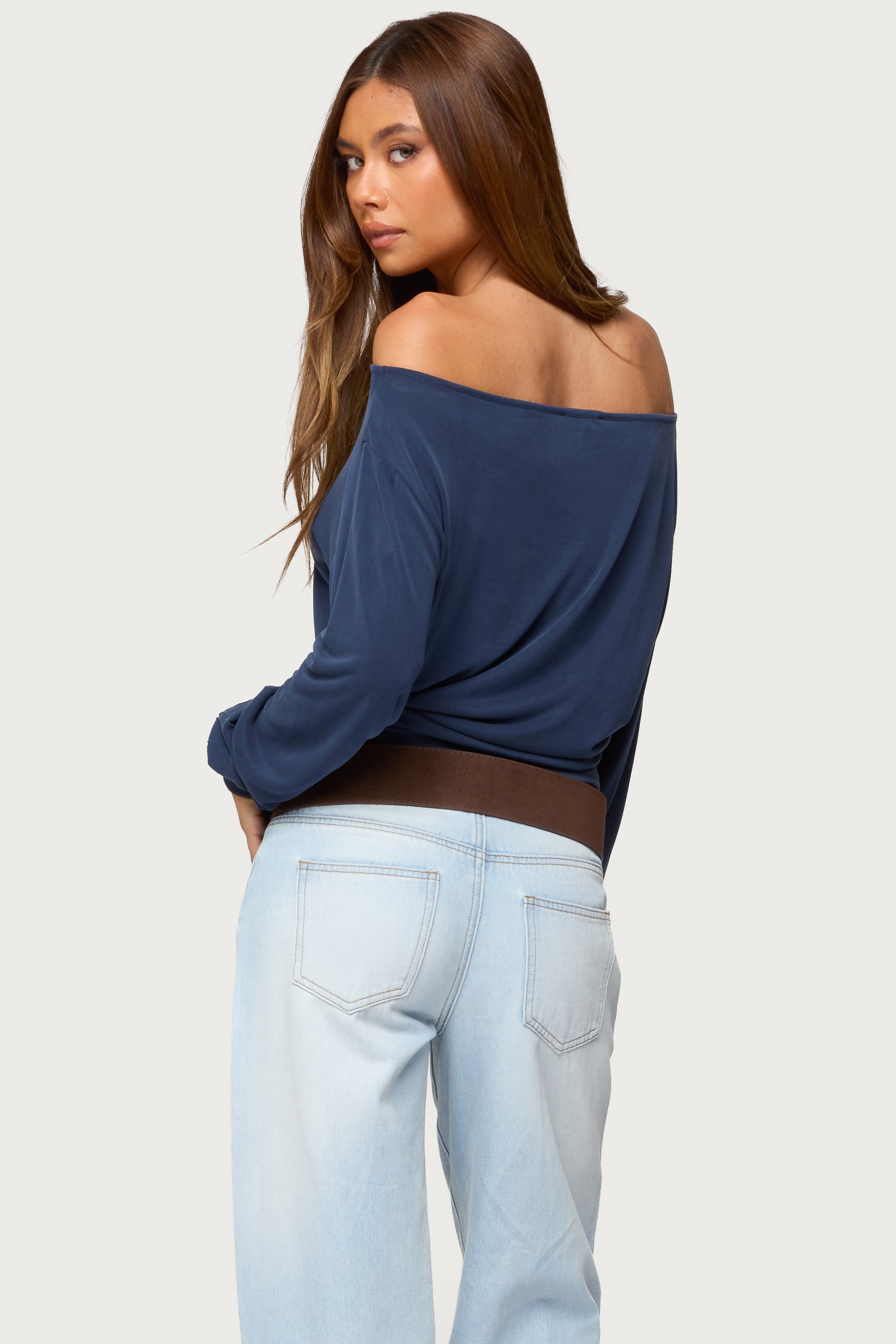 Nannie Off Shoulder Oversized Top-Milans Time