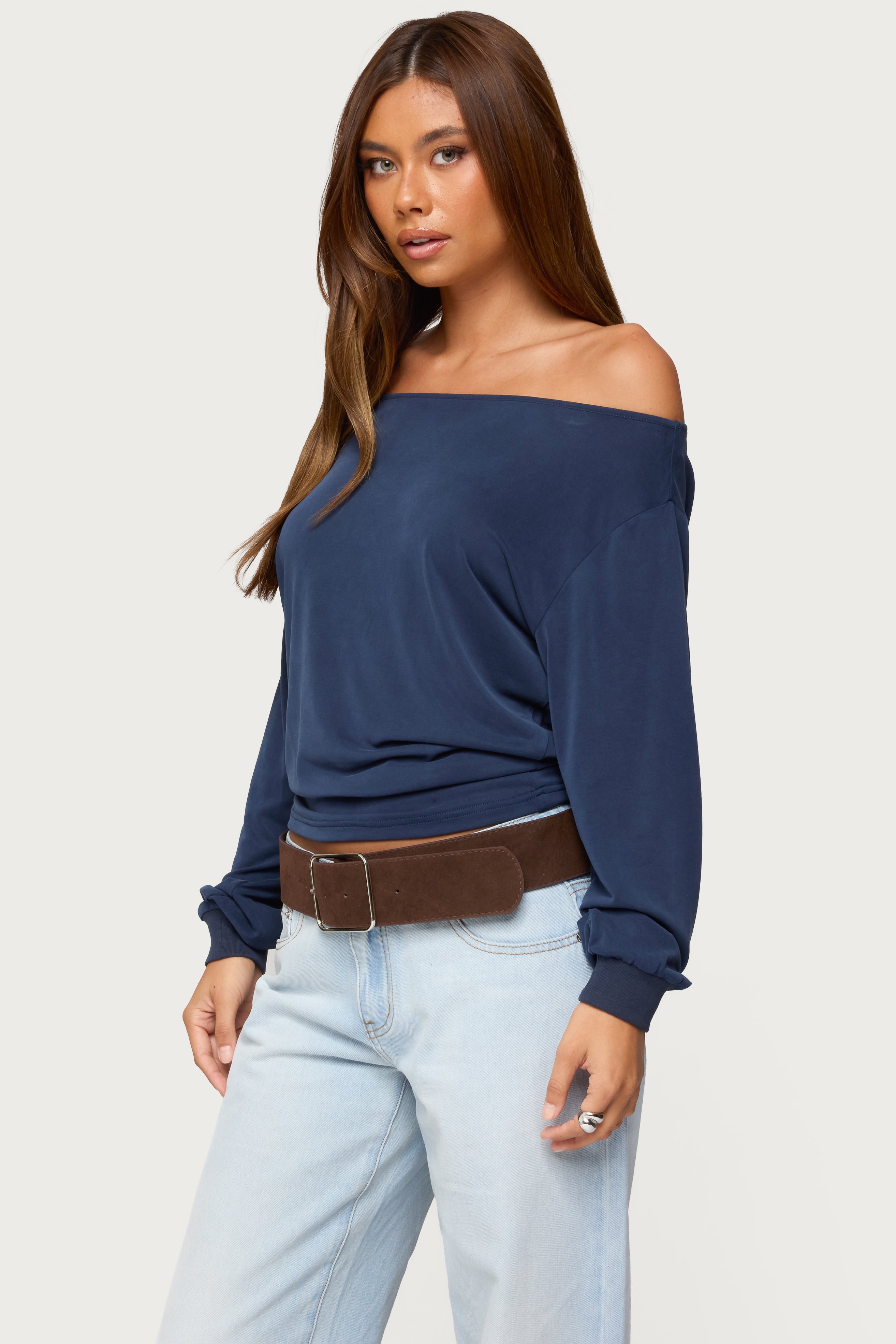 Nannie Off Shoulder Oversized Top-Milans Time