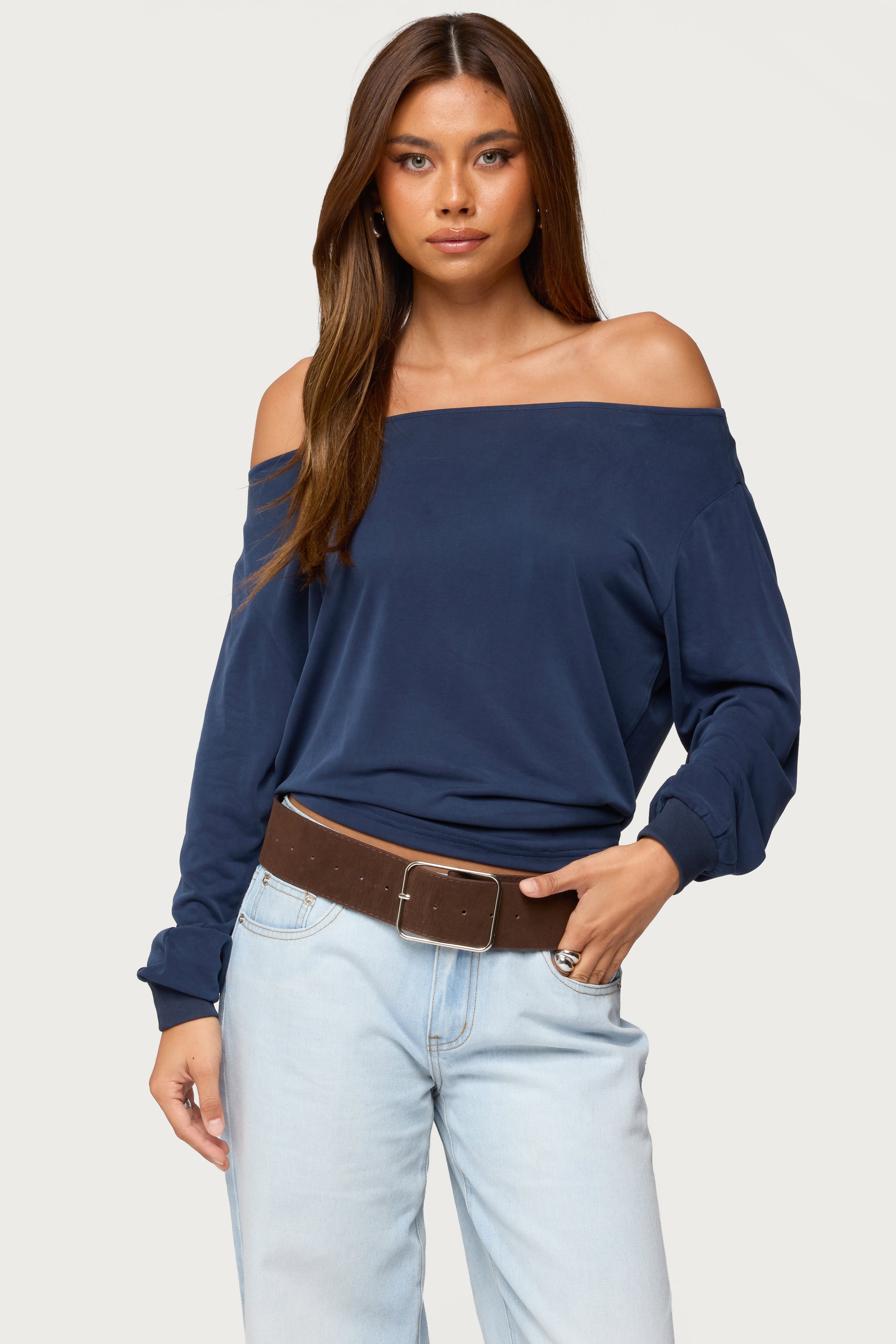 Nannie Off Shoulder Oversized Top-Milans Time