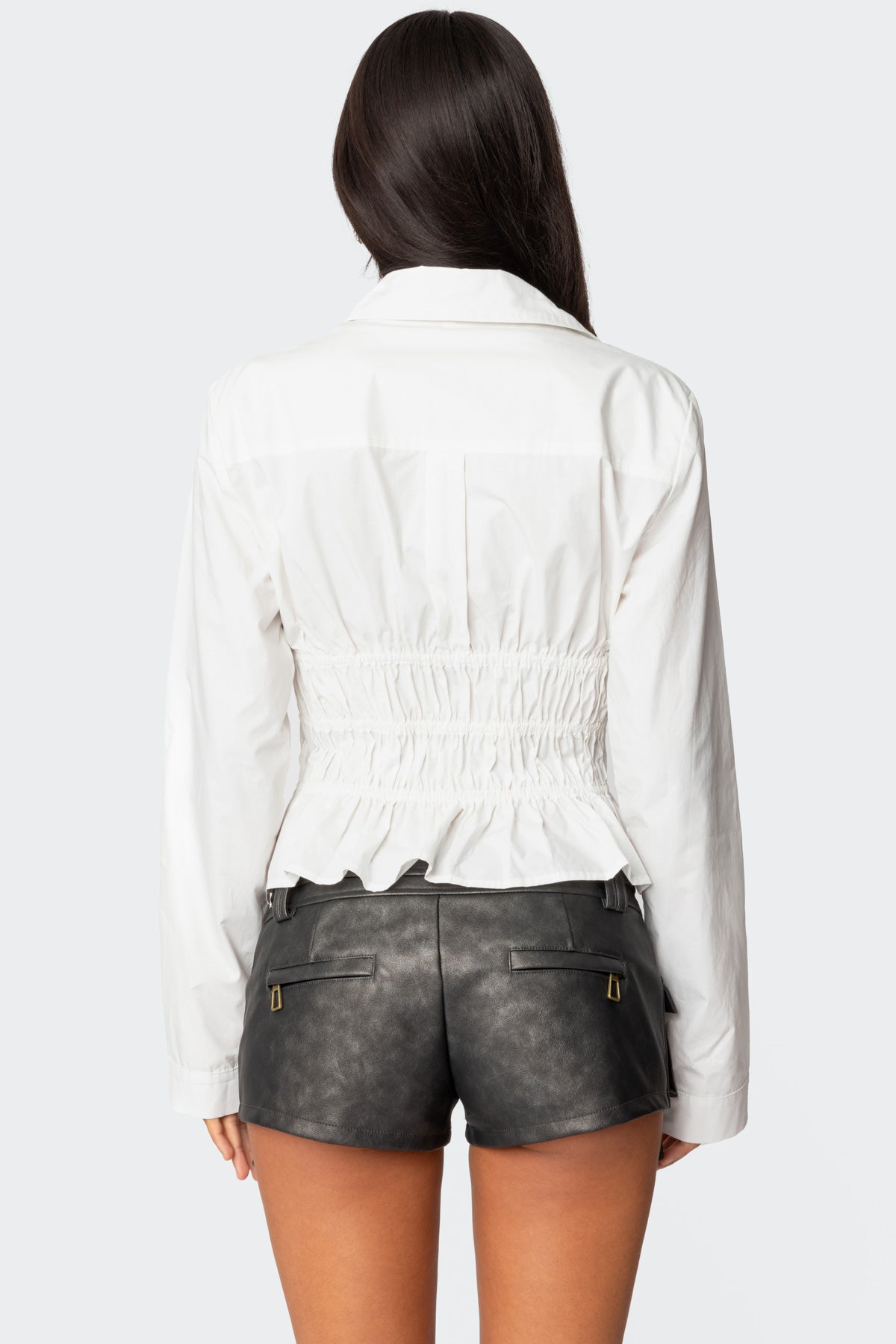 Sharon Collared Tie Front Top-Milans Time