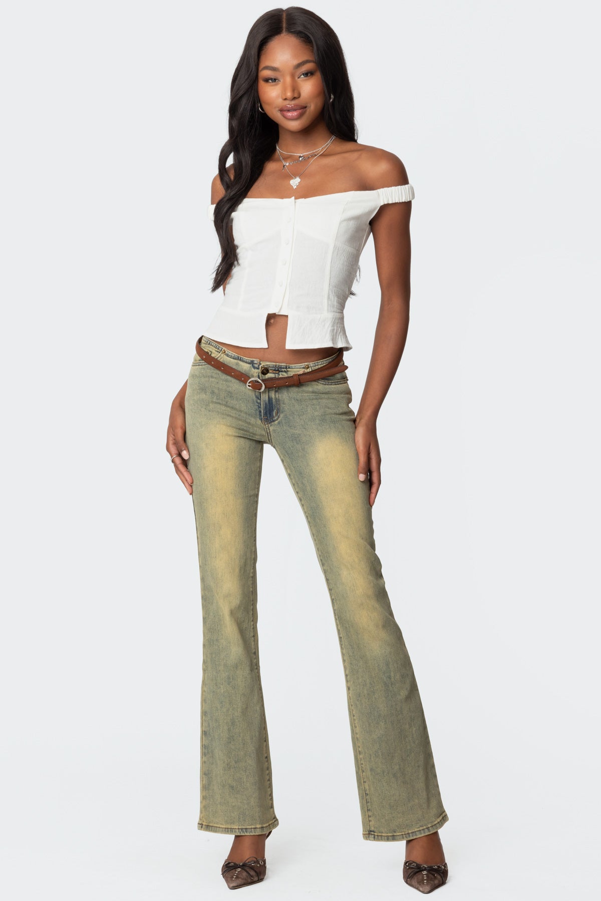 Ali Linen Look Off Shoulder Top-Milans Time