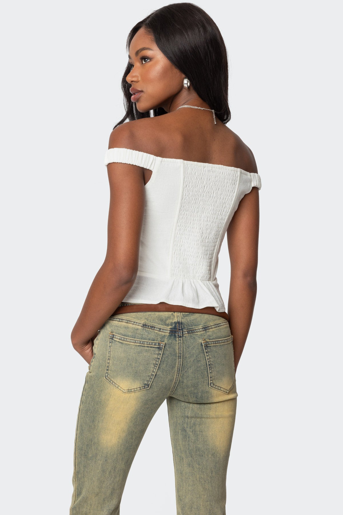 Ali Linen Look Off Shoulder Top-Milans Time