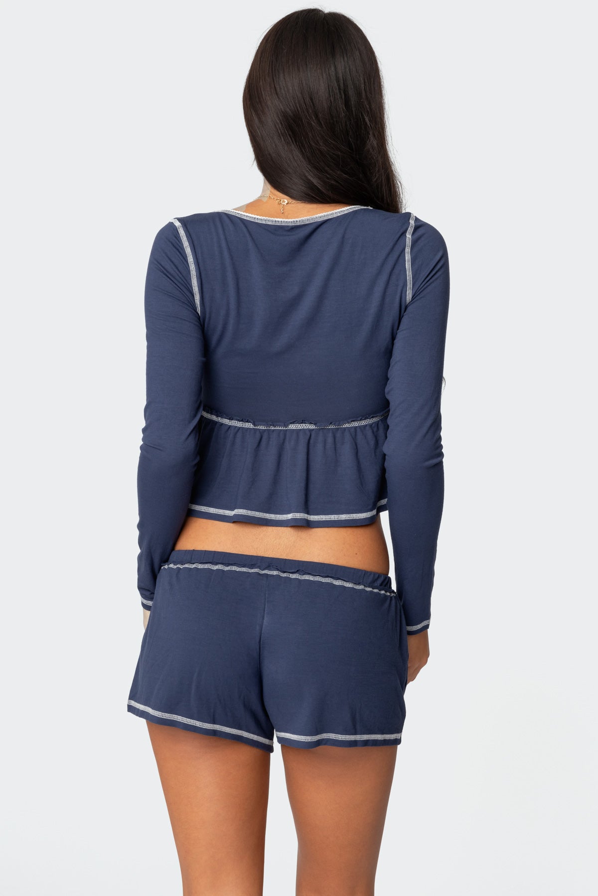 Arianne Contrast Babydoll Top-Milans Time