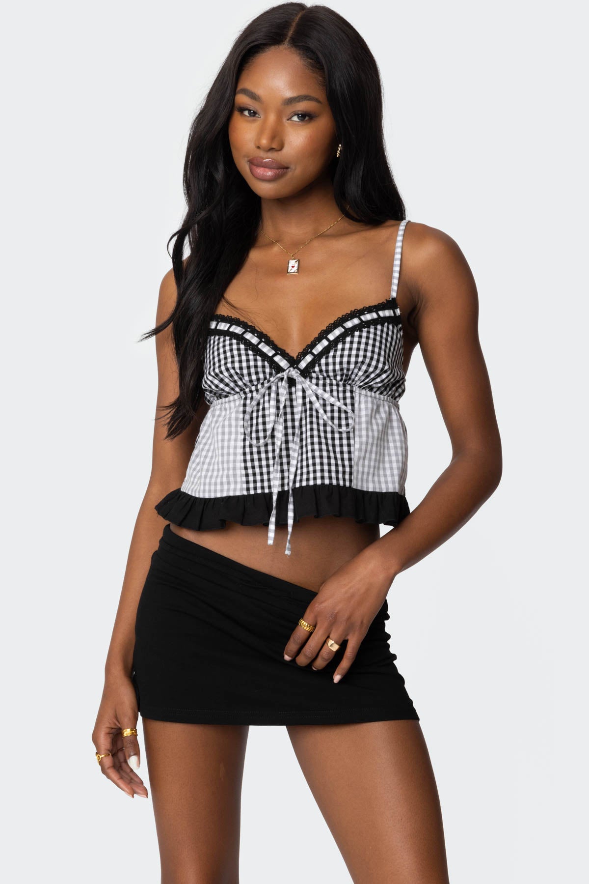 Joanne Mixed Gingham Tank Top-Milans Time