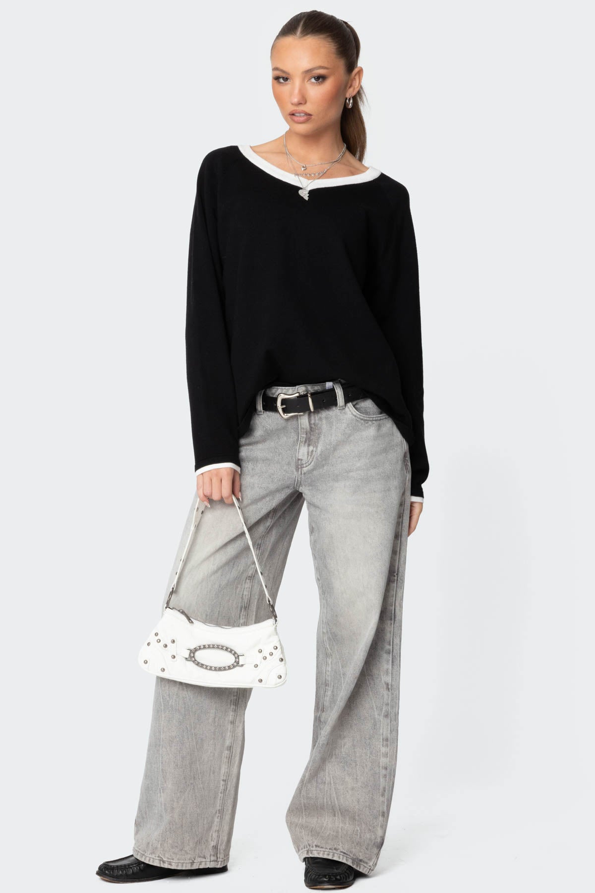 Magda Acid Wash Low Rise Baggy Jeans-Milans Time