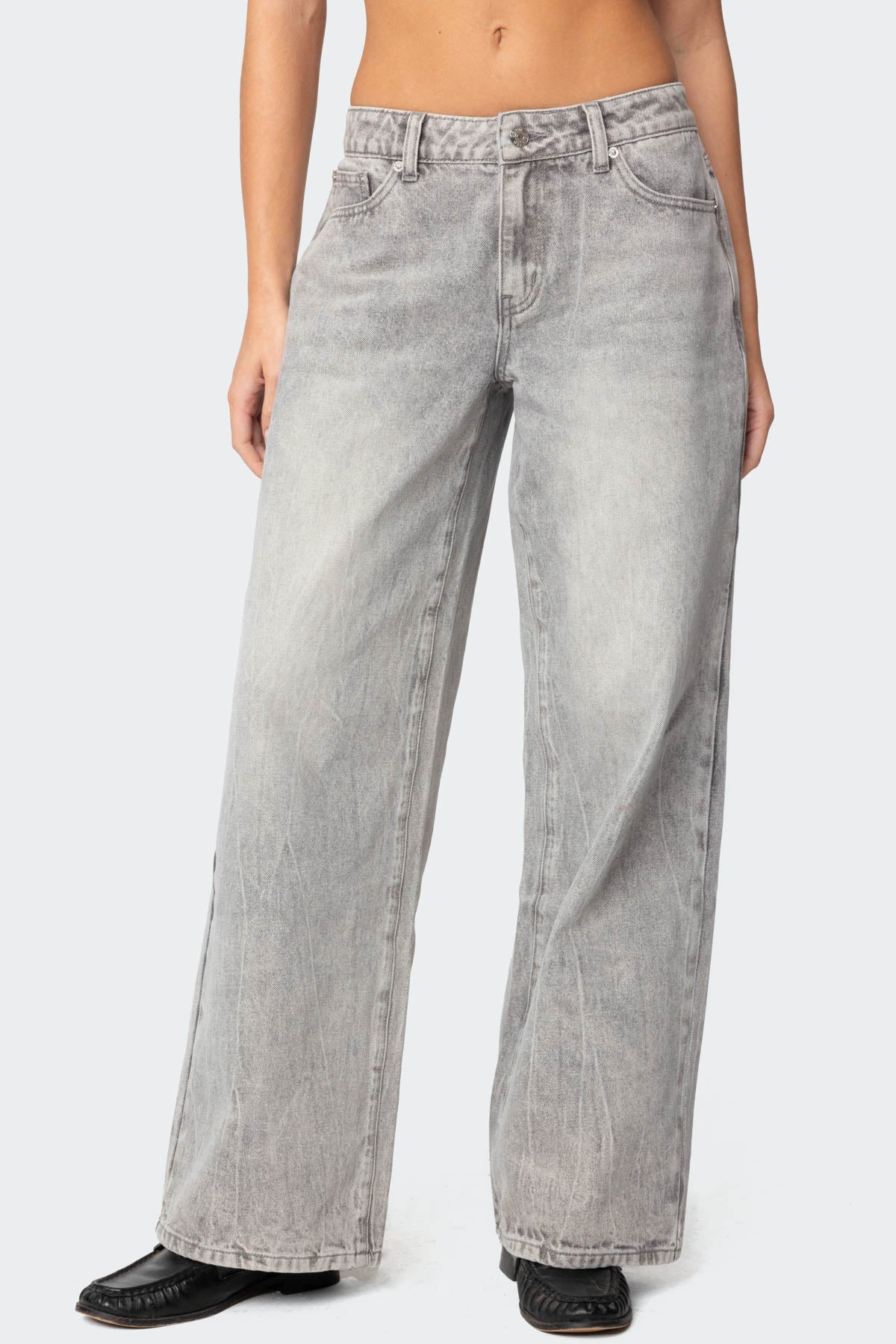 Magda Acid Wash Low Rise Baggy Jeans-Milans Time