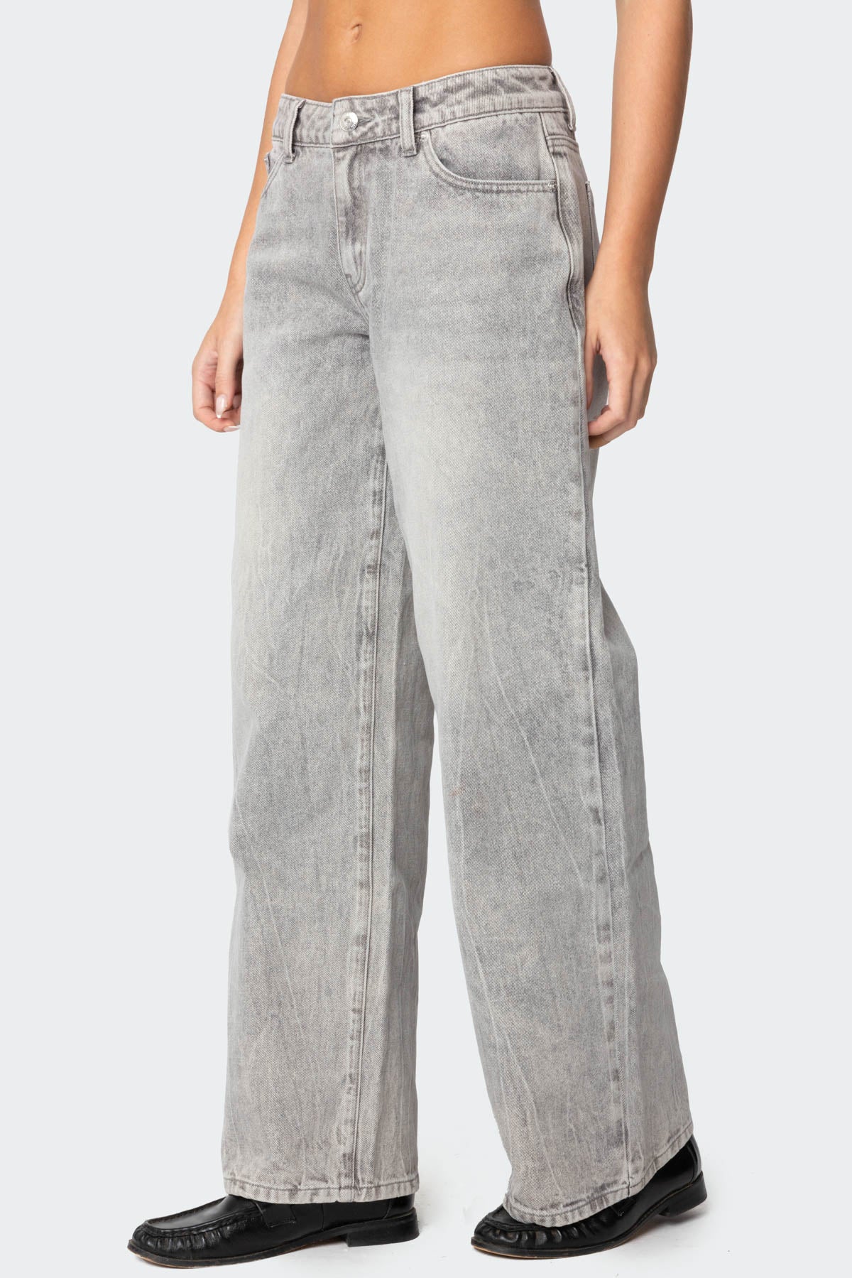 Magda Acid Wash Low Rise Baggy Jeans-Milans Time