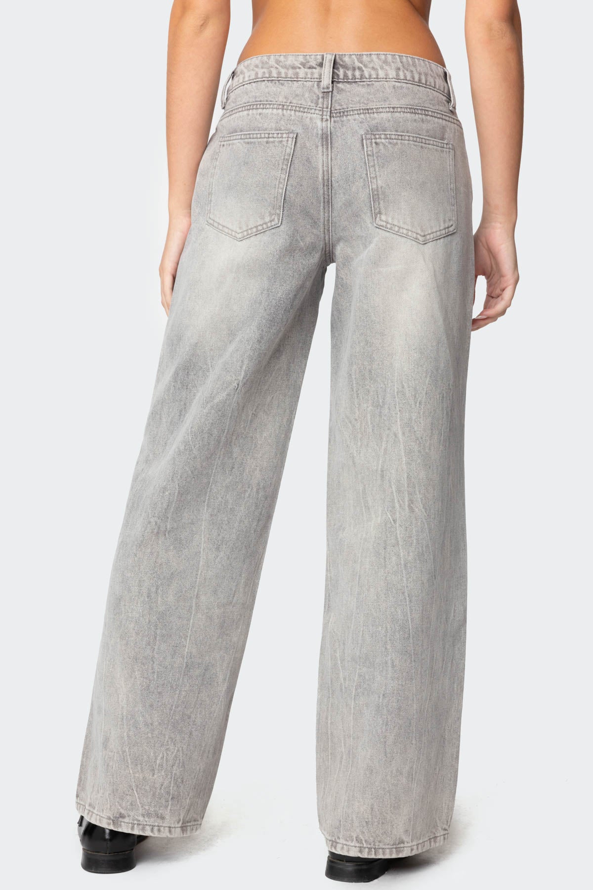 Magda Acid Wash Low Rise Baggy Jeans-Milans Time