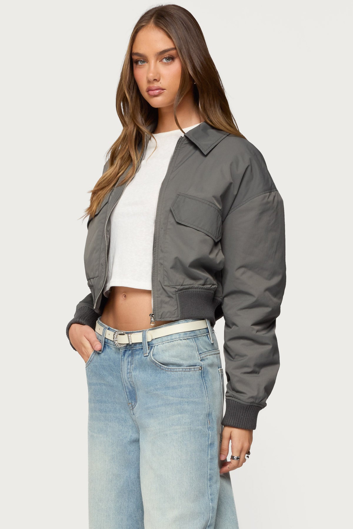 Dolan Ruched Oversized Bomber Jacket-Milans Time