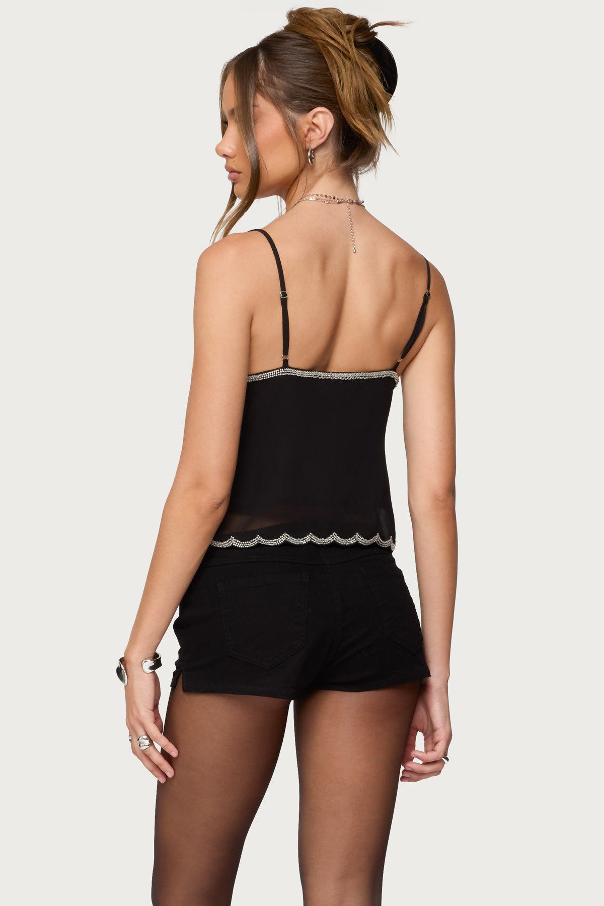 Opal Bead & Sequin Chiffon Tank Top-Milans Time