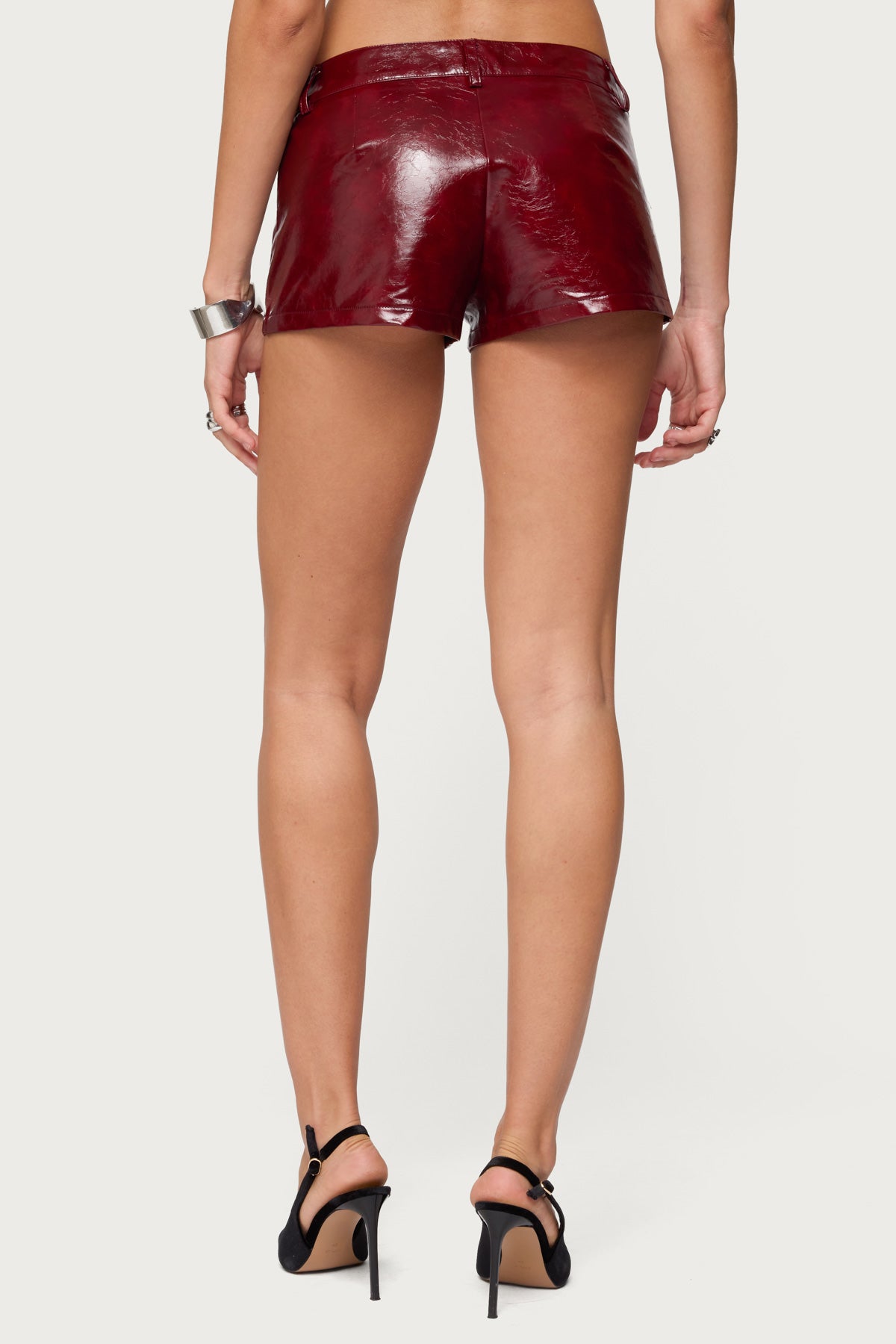 Mcrae Faux Leather Micro Shorts-Milans Time