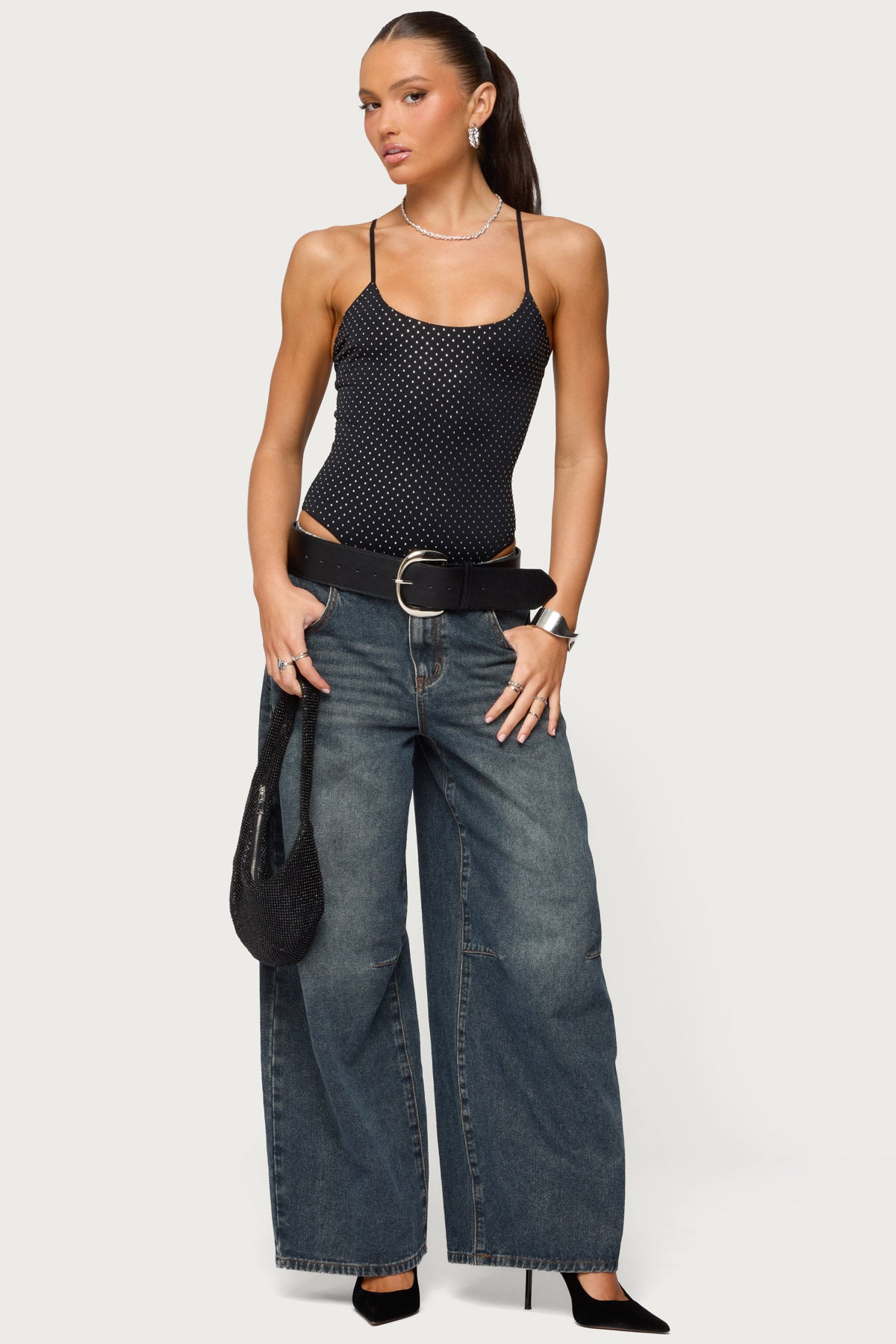 Georgey Rhinestone Bodysuit-Milans Time