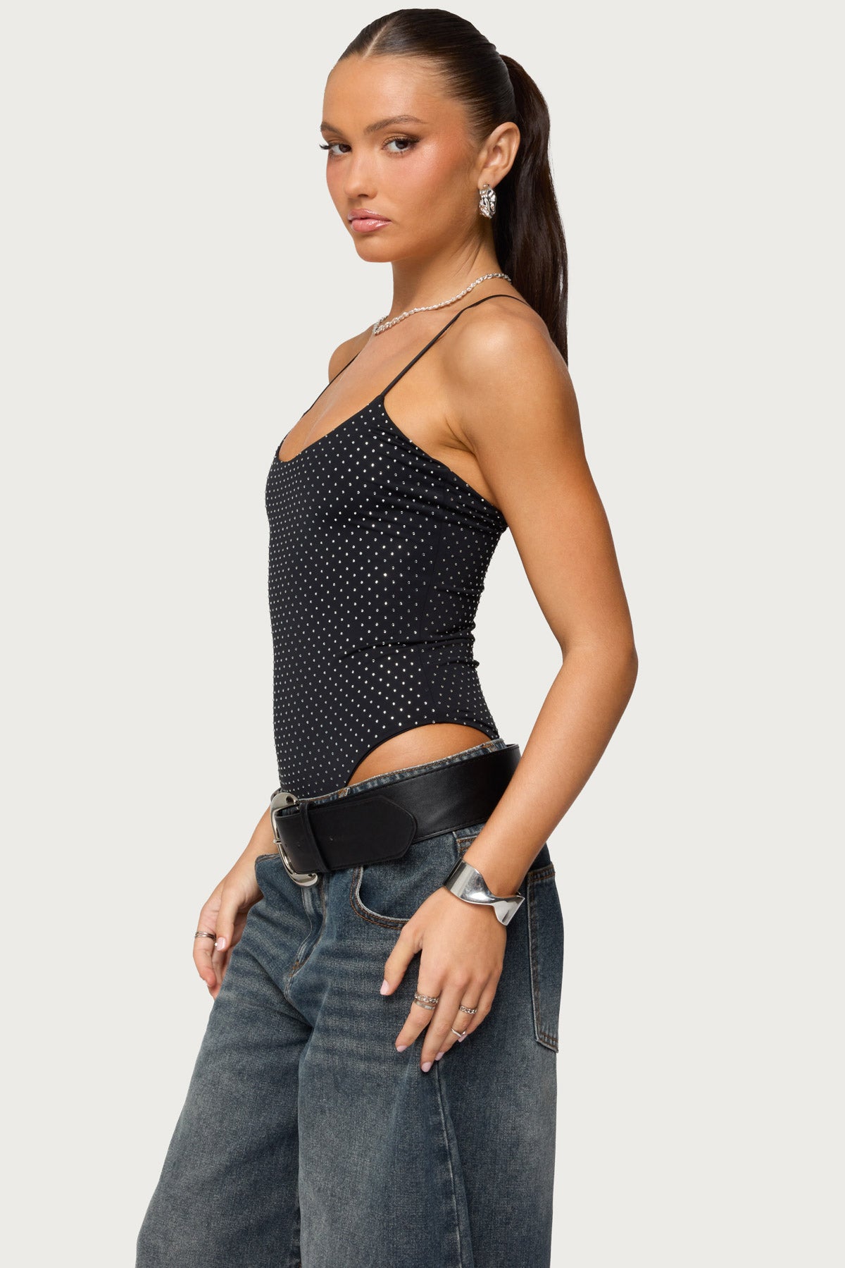 Georgey Rhinestone Bodysuit-Milans Time