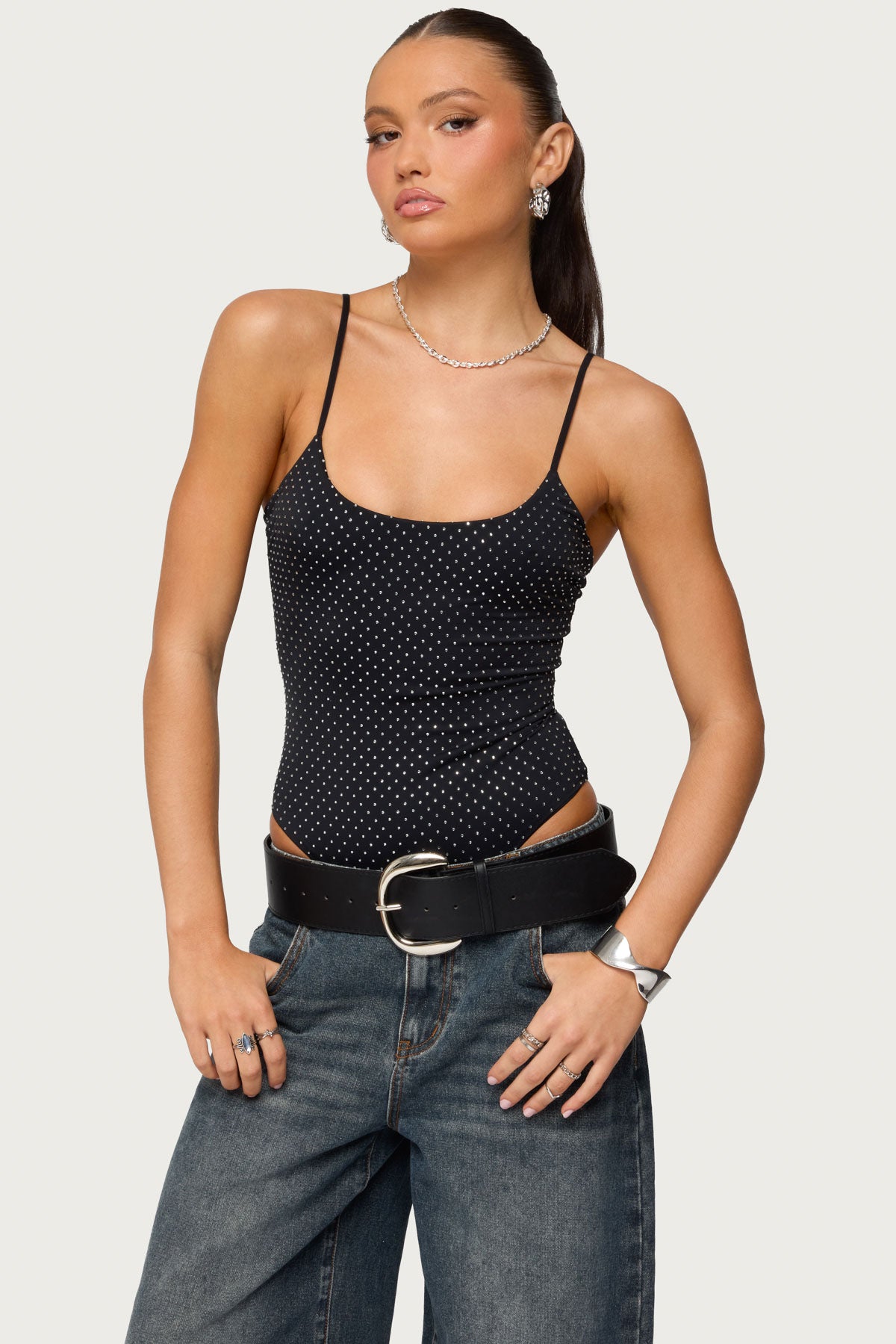 Georgey Rhinestone Bodysuit-Milans Time