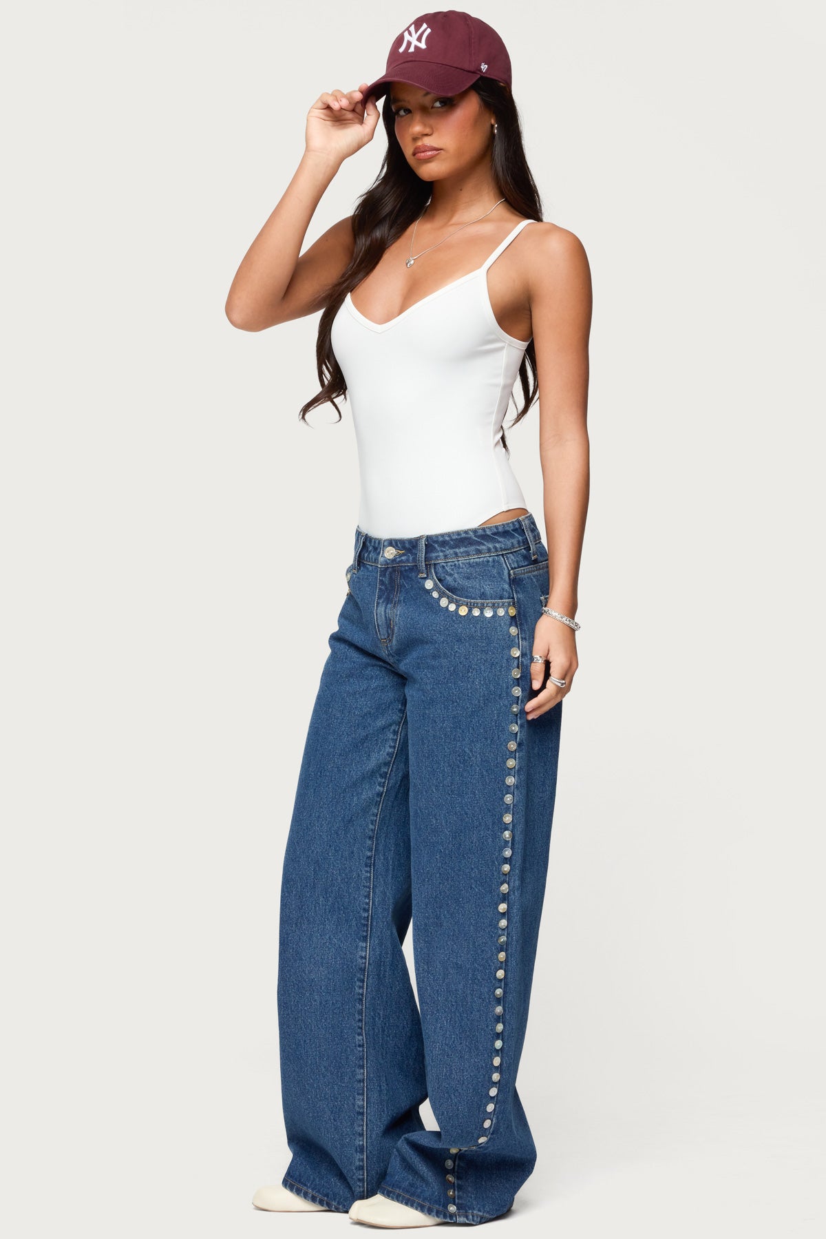 Teaghan V Neck Fitted Bodysuit-Milans Time