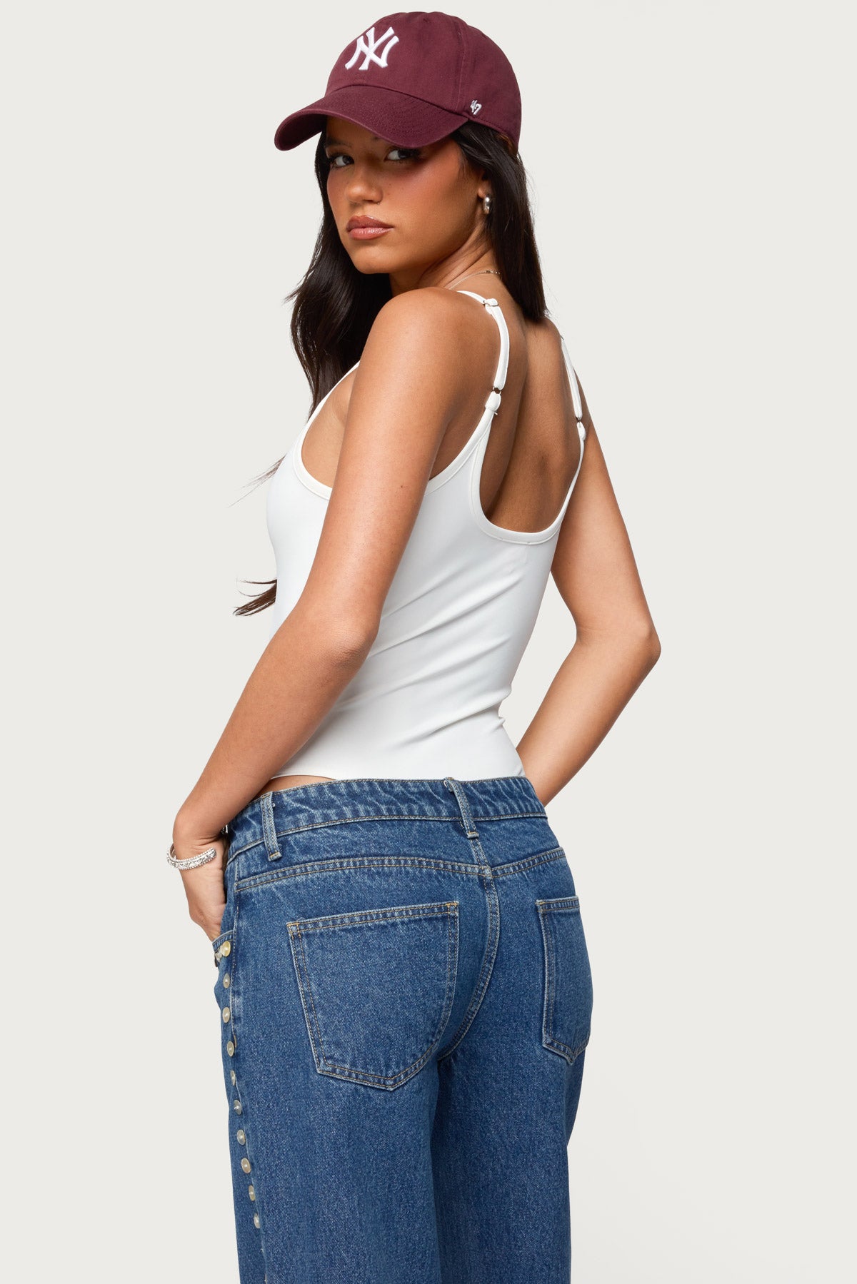 Teaghan V Neck Fitted Bodysuit-Milans Time