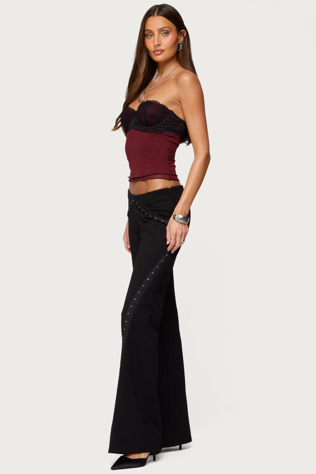 Contrast Lacey Mesh Bra Top-Milans Time