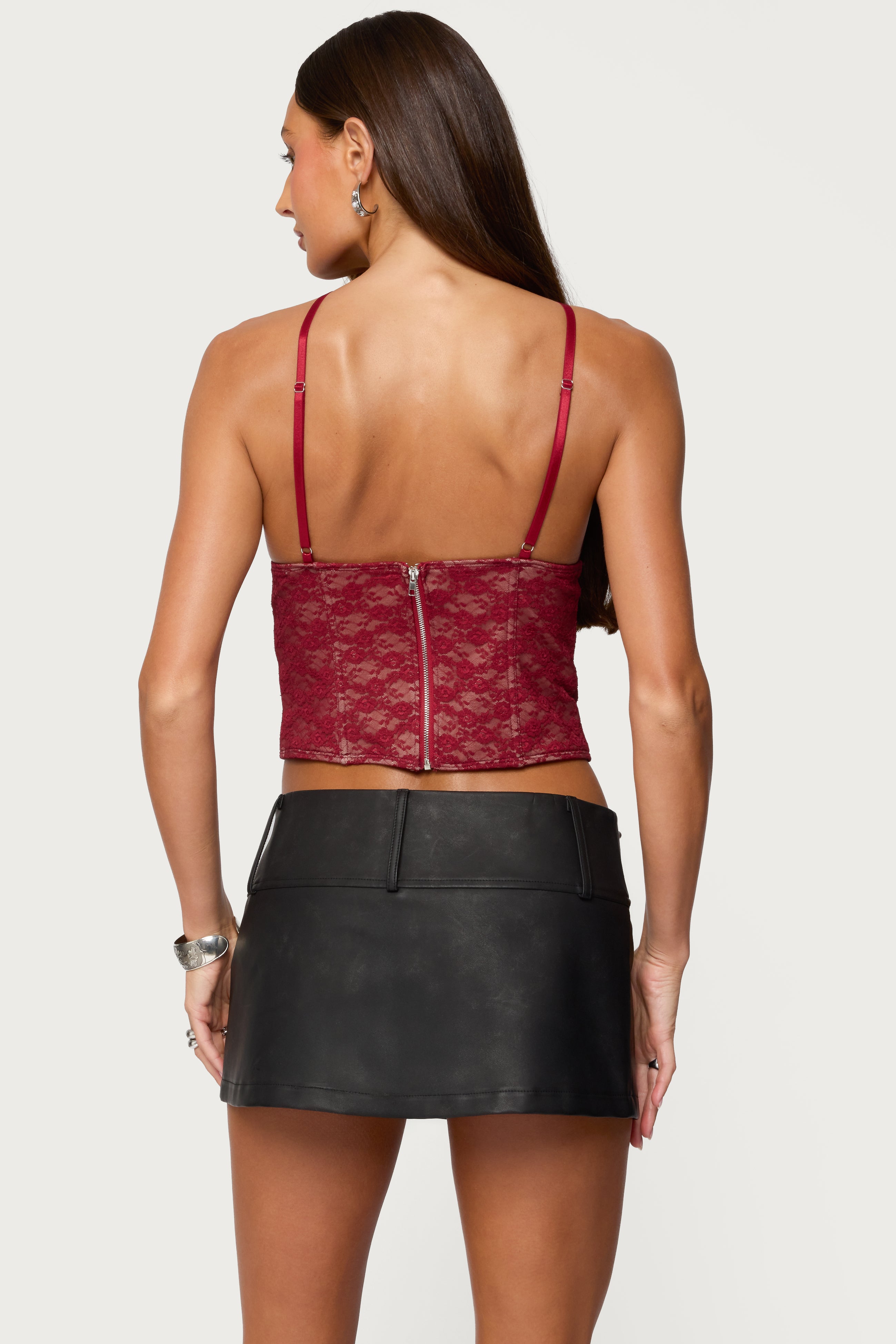 Tyra Crisscross Lace Boned Top-Milans Time
