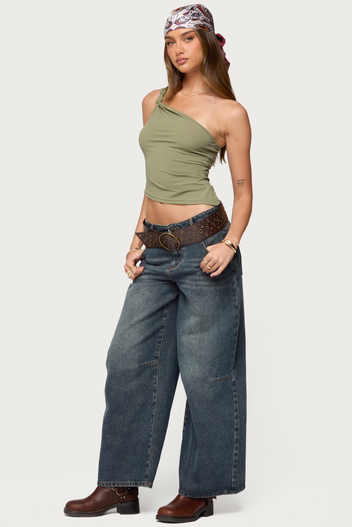 Knotted One Shoulder Asymmetric Top-Milans Time