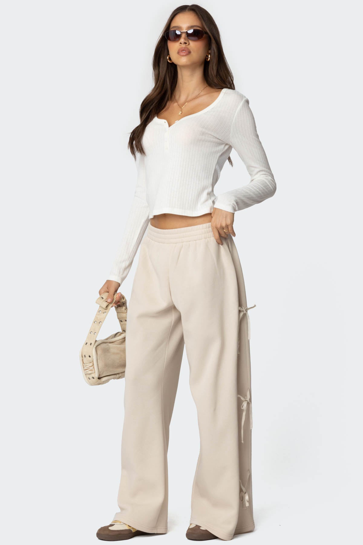 Claudette Baggy Ribbon Sweatpants-Milans Time
