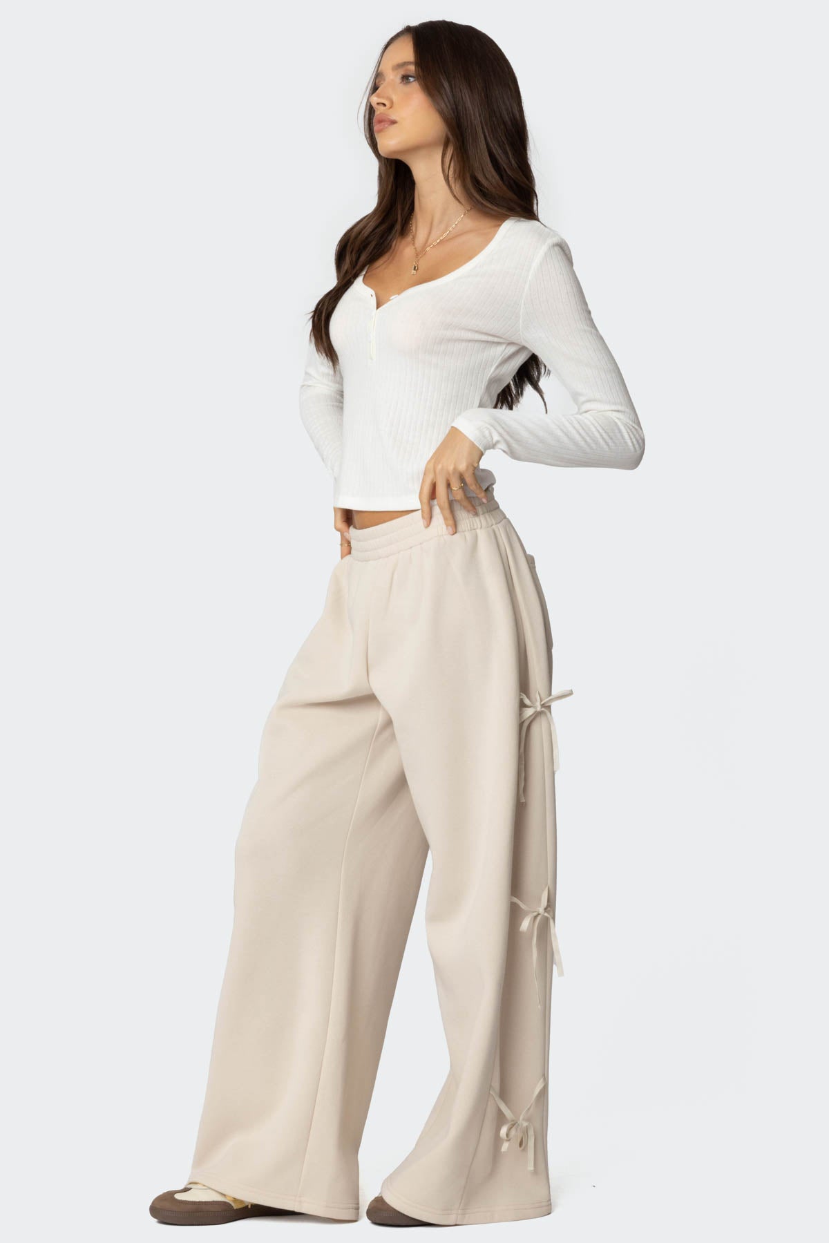Claudette Baggy Ribbon Sweatpants-Milans Time