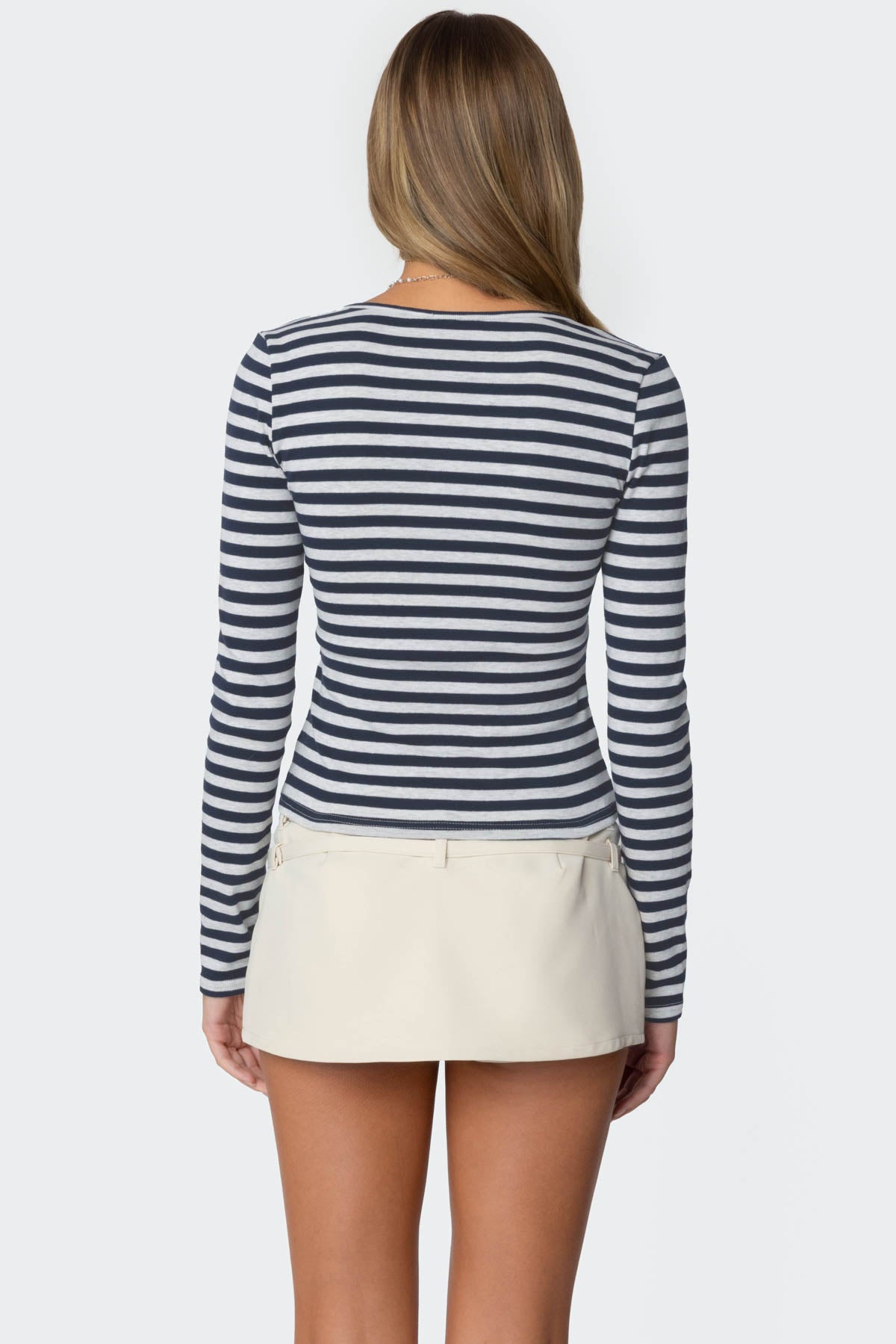 Buttoned Up Layered Striped Top-Milans Time